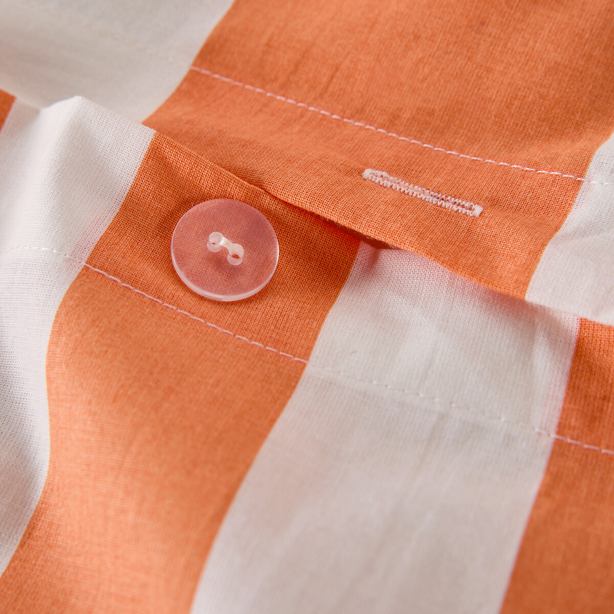 Housse de couette en coton, imprimé rayures, HENDAYE ORANGE rayé orange, LA REDOUTE INTERIEURS