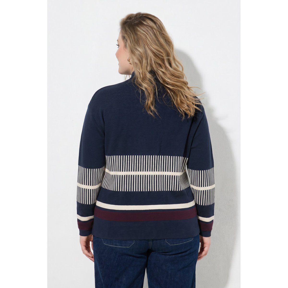 Pull à col montant et manches longues marine, ULLA POPKEN