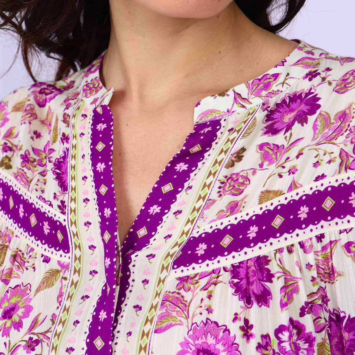 Blouse voilée parme, MISE AU GREEN