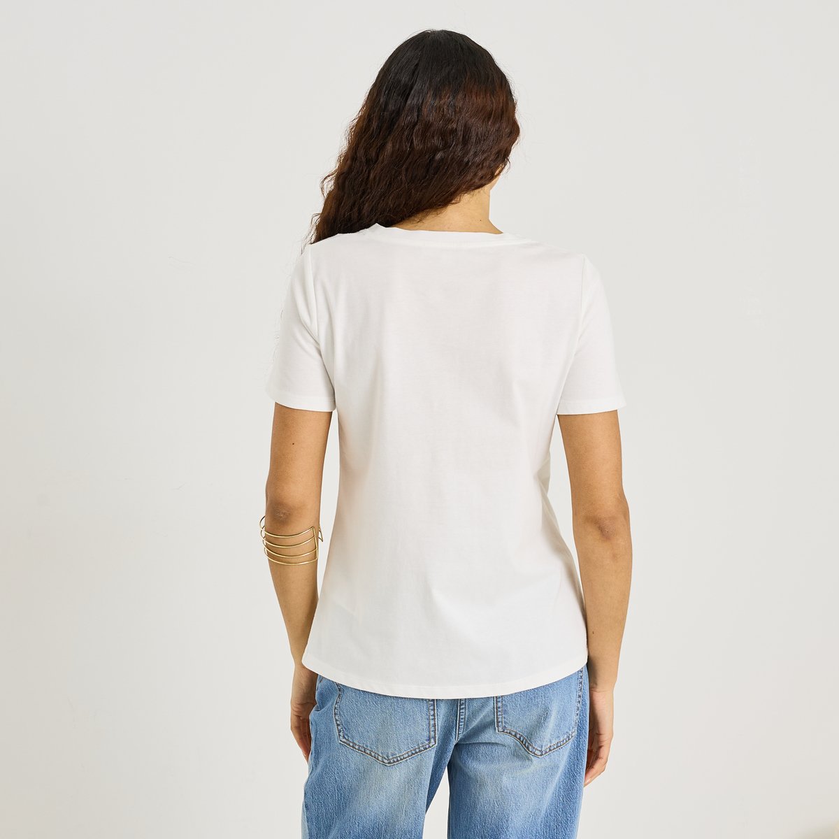 T-shirt col rond imprimé blanc cassé blanc, GRAIN DE MALICE