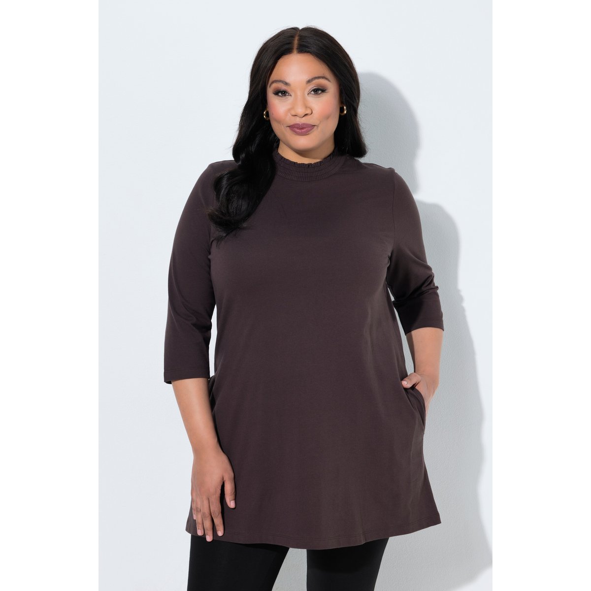 T-shirt long acajou, ULLA POPKEN