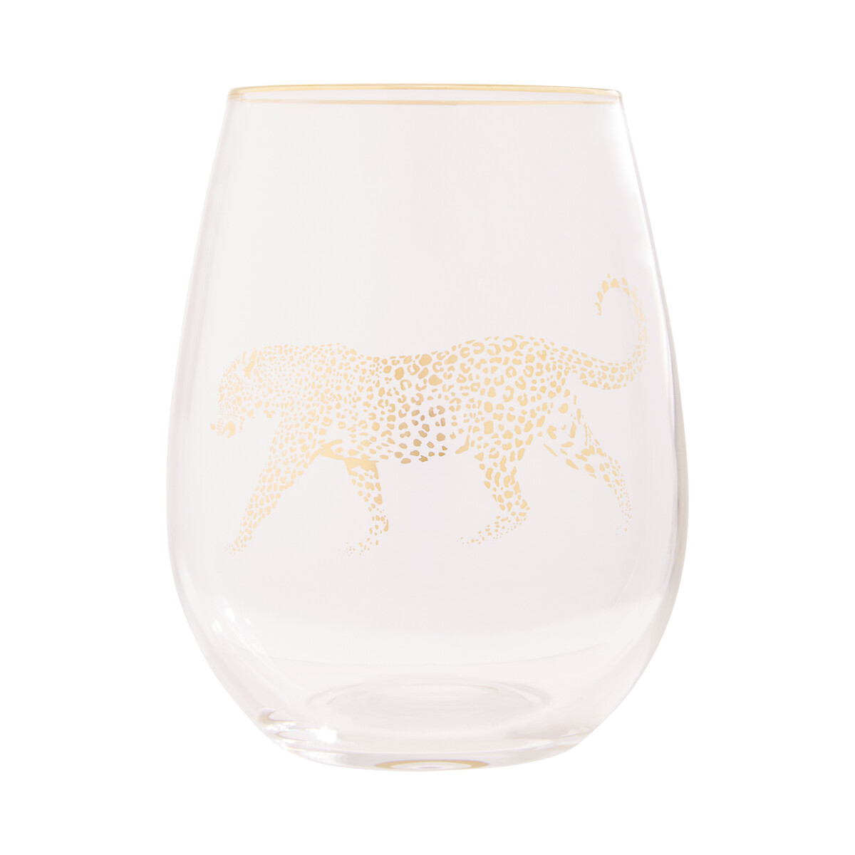 Leopard Stemless Wine Glass transparent, SO'HOME