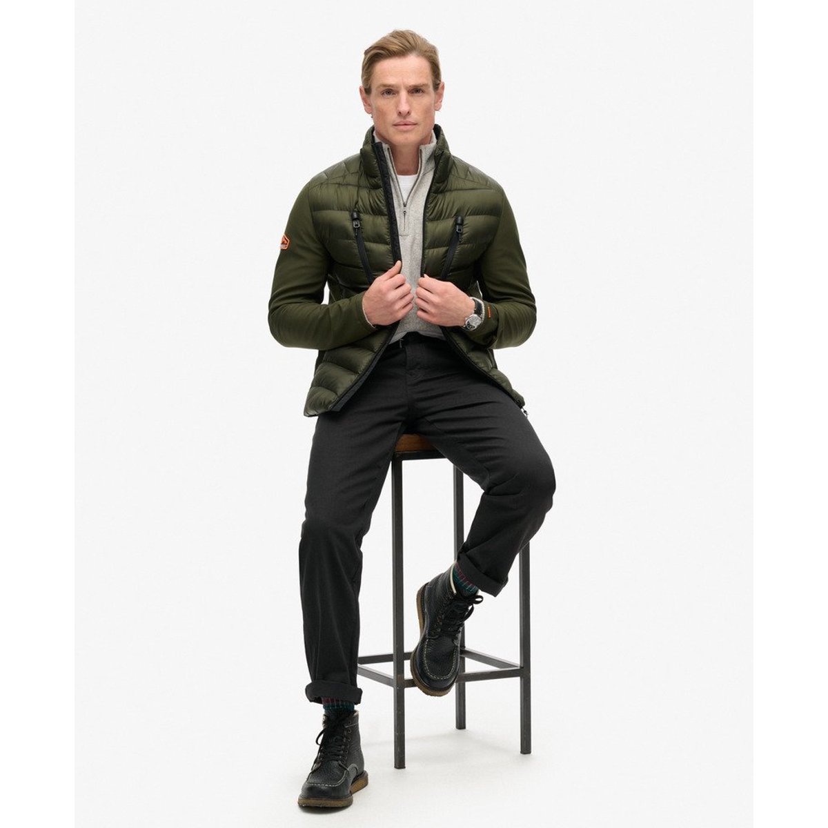 Veste Storm Softshell Hybrid kaki militaire, SUPERDRY
