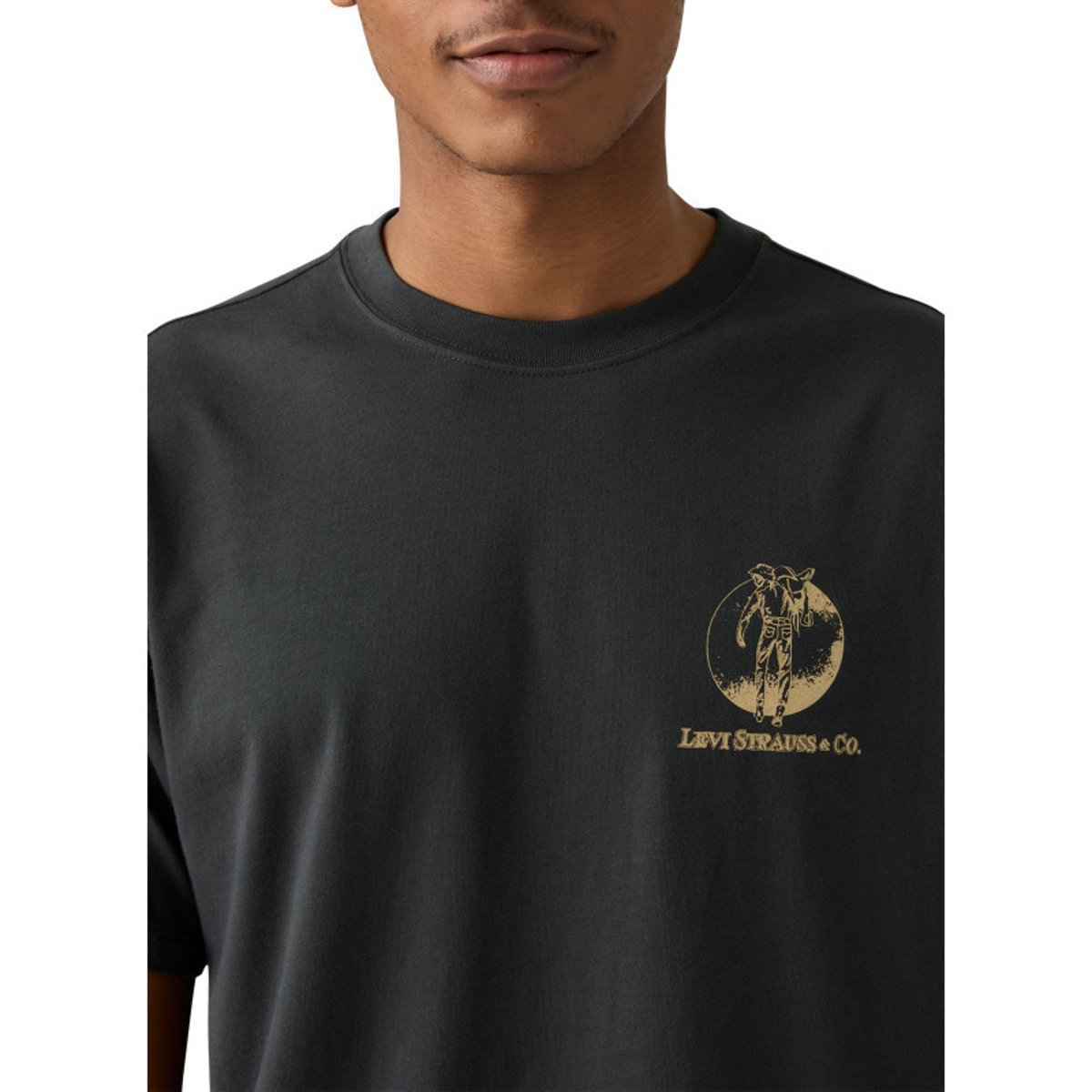 T-shirt noir avec un imprimé fantaisie et des manches courtes noir, LEVI'S