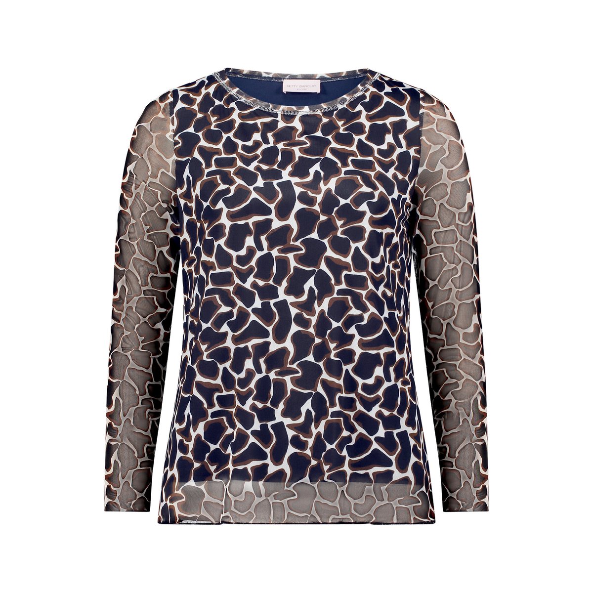 T-shirt à manches longues à imprimé animalier dark blue/brown, BETTY BARCLAY