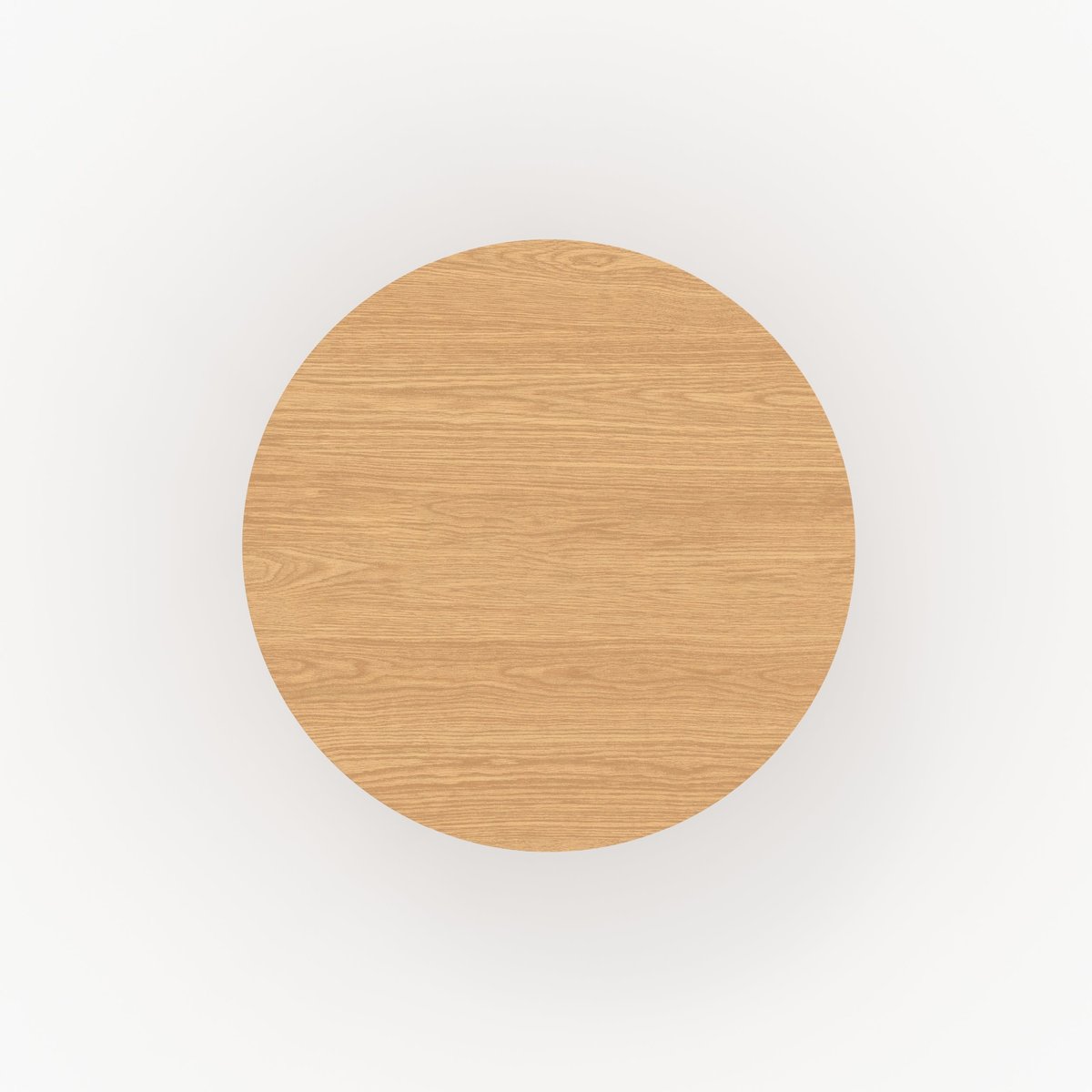Table ronde 4 personnes en bois d'hévéa massif et placage en chêne D120 cm - IZZI marron clair, MAISON PAVANE