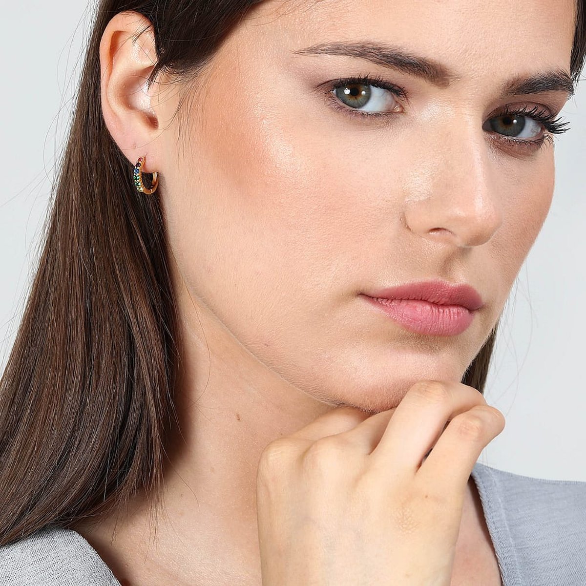 Boucles d'oreilles en Argent/oxyde de zirconium De Zirconium et Oxyde de zirconium or, CLEOR