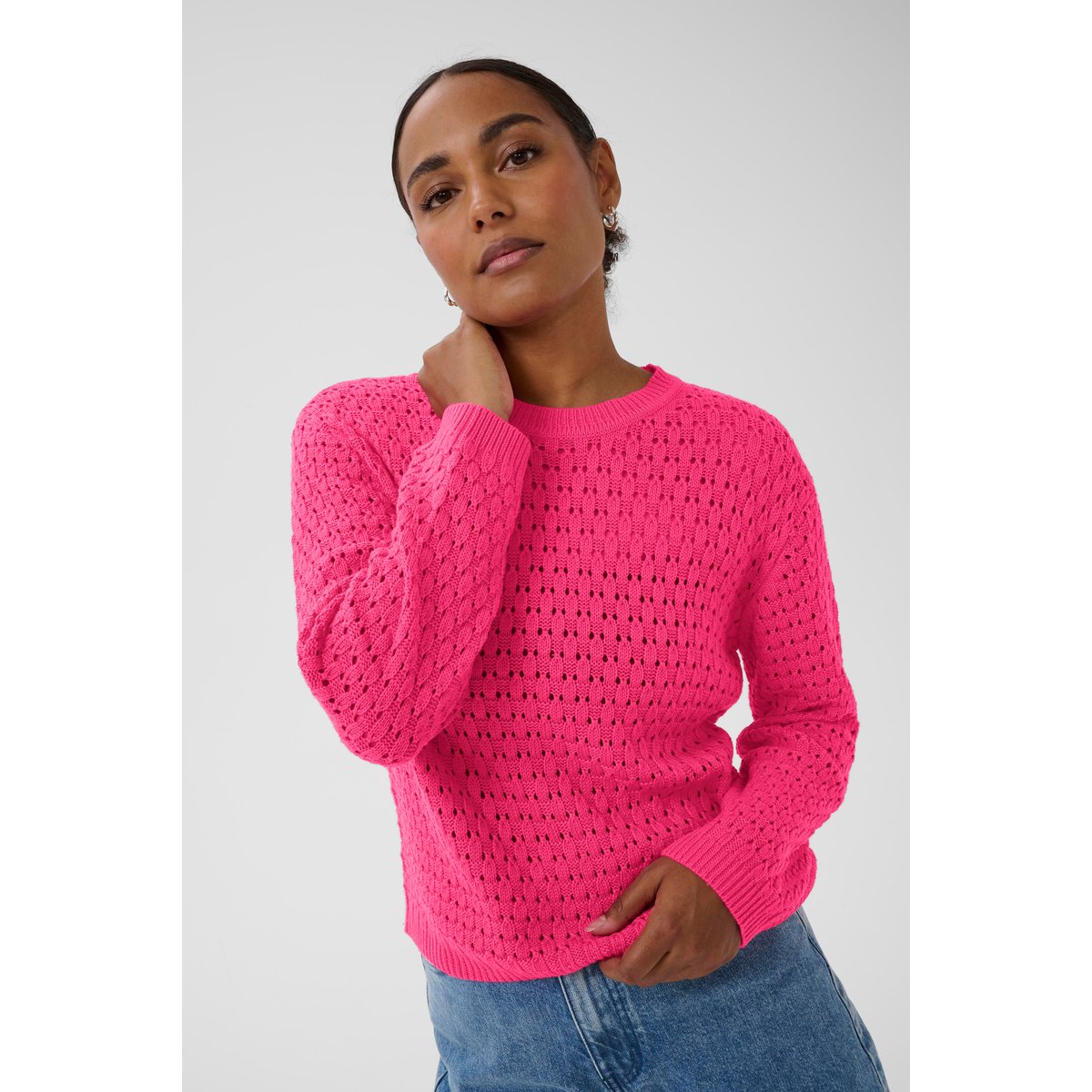 Pullover tricoté violet beetroot purple, KAFFE