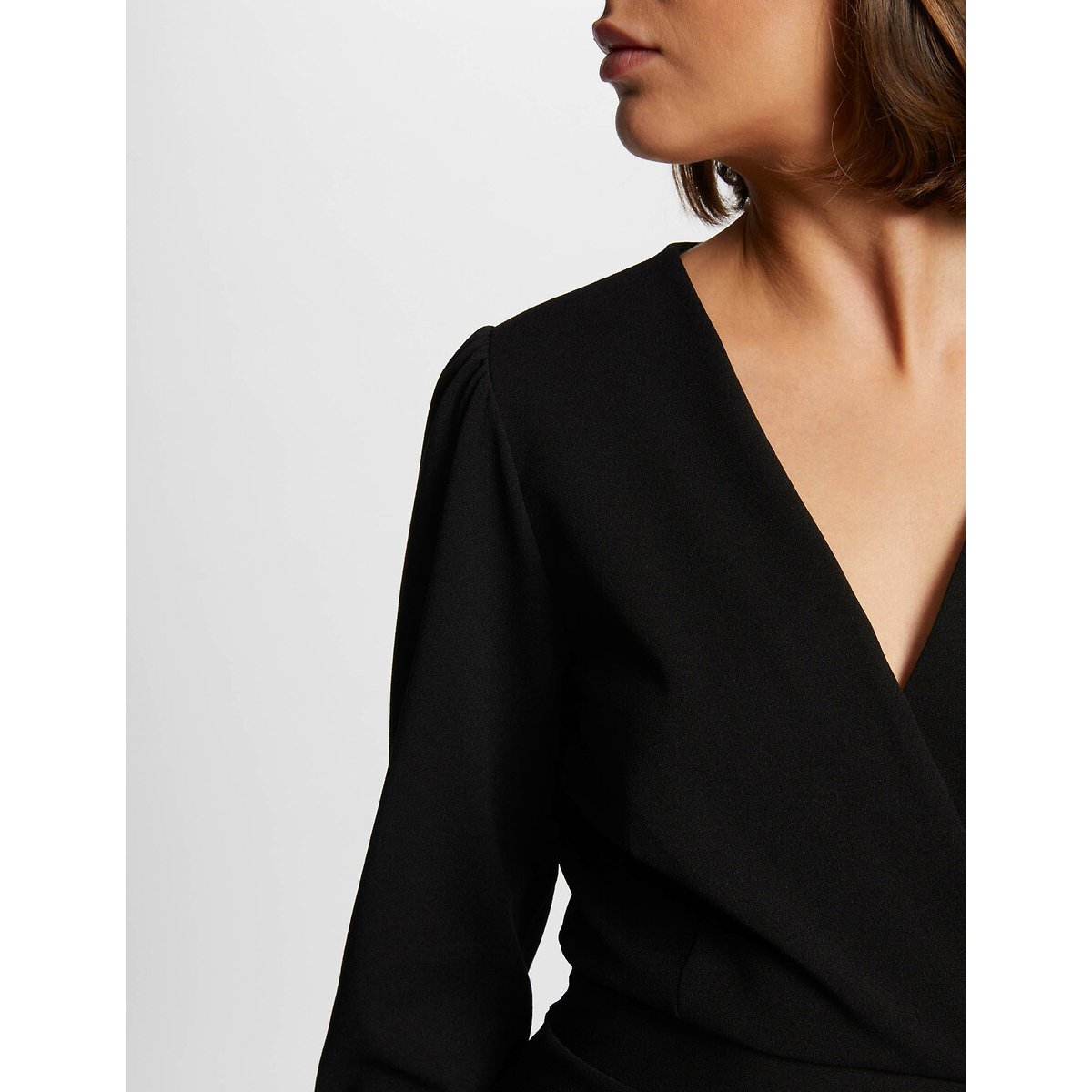 Fitted Draped Mini Dress black, MORGAN