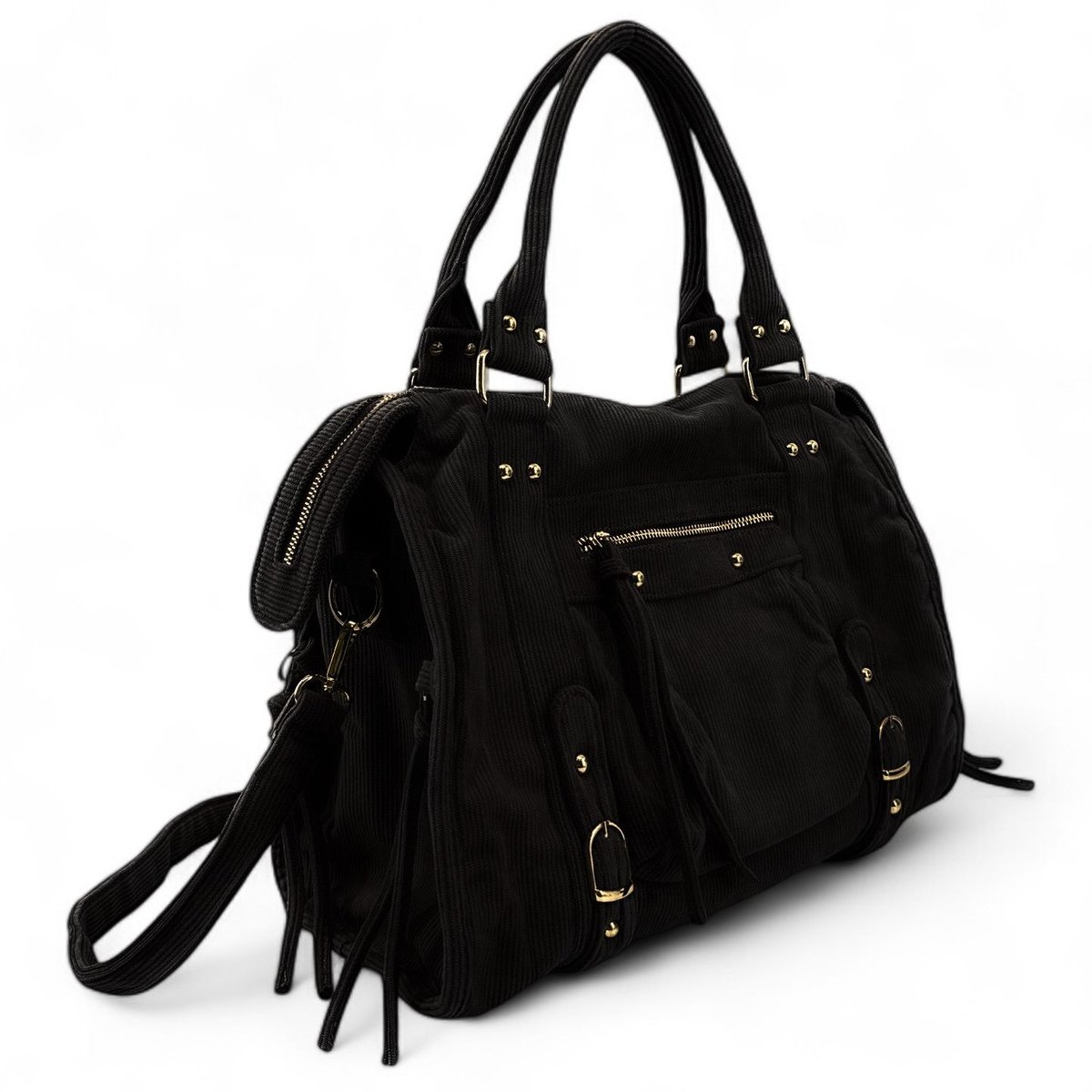 Grand sac à main en tissu VELVET STORM noir, OH MY BAG