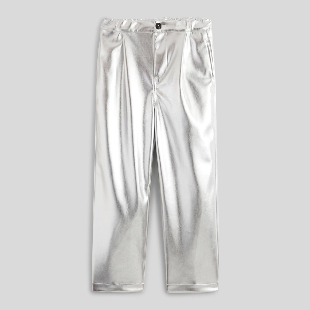 Pantalon métallisé argent, MONOPRIX