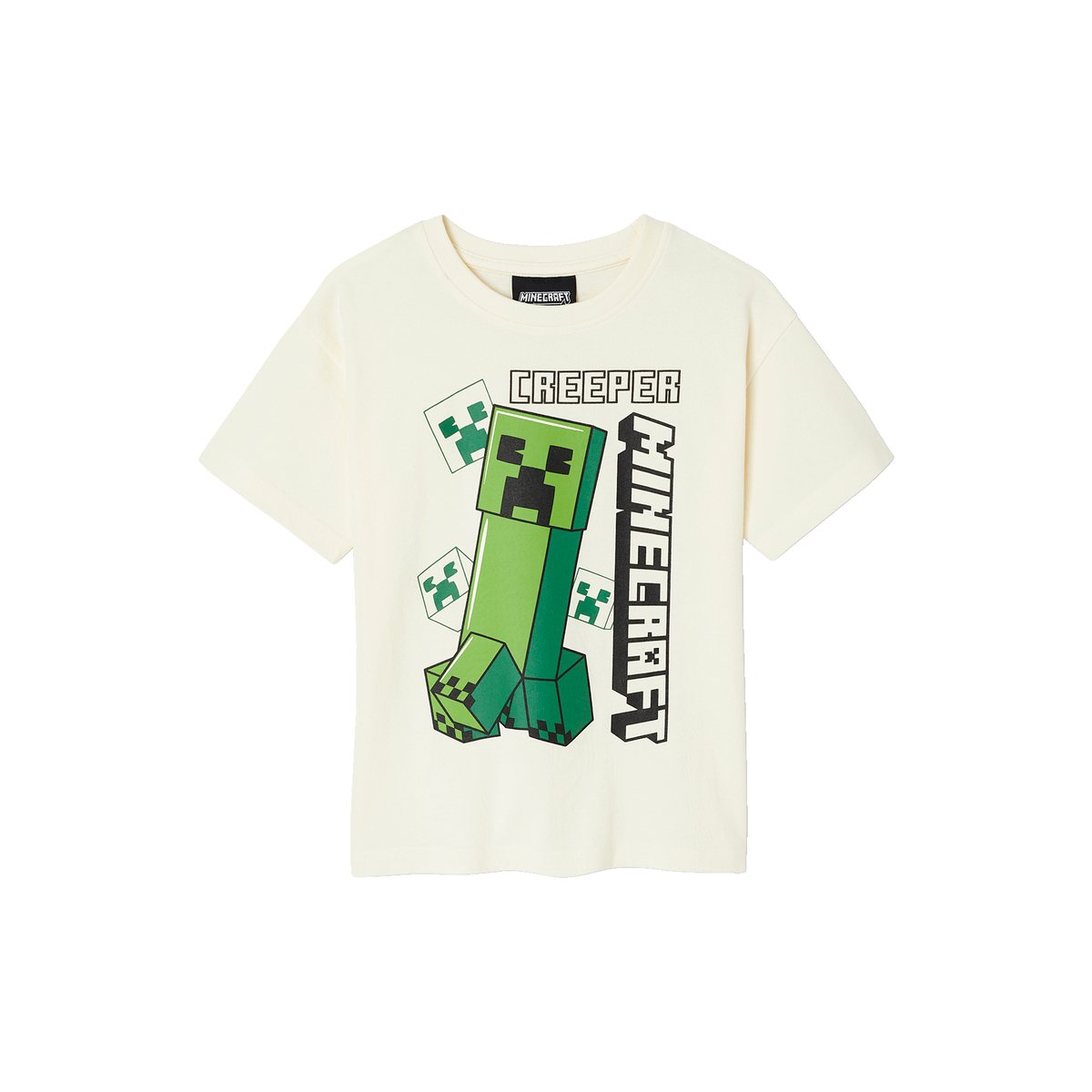Tee-shirt Minecraft® Creeper écru, VERTBAUDET