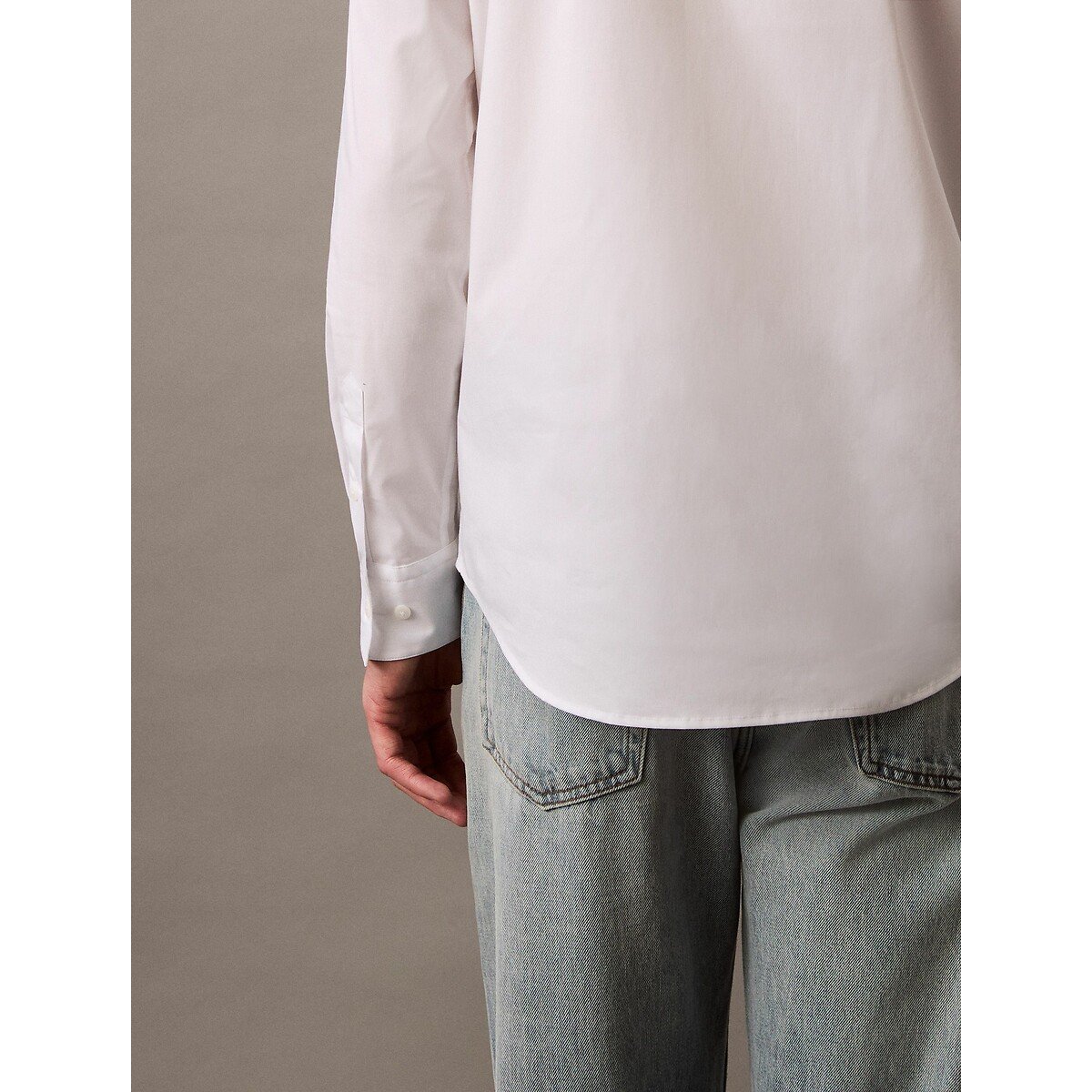 Chemise manches longues slim blanc, CALVIN KLEIN