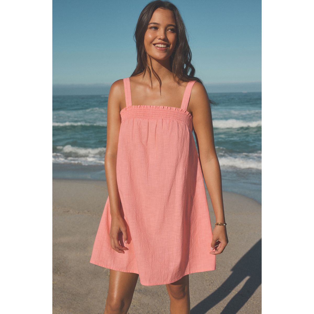 Mini robe d’été 100 % coton rose corail, NEXT