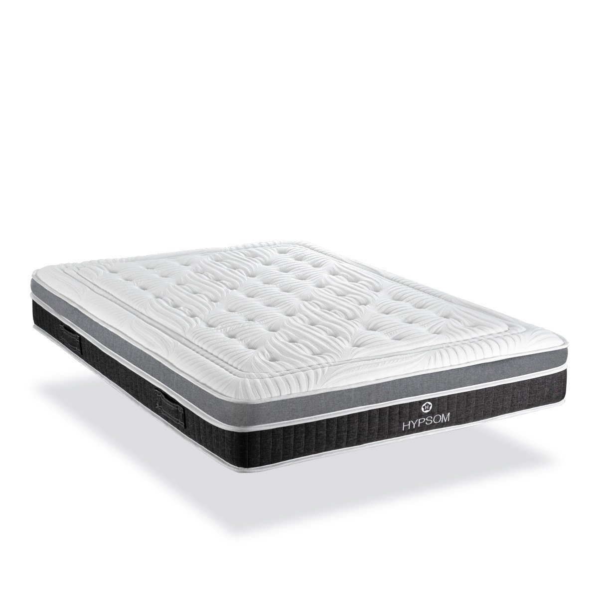 Ensemble ELEGANCE place Matelas Mémoire de forme + Sommier Bois blanc, HYPSOM