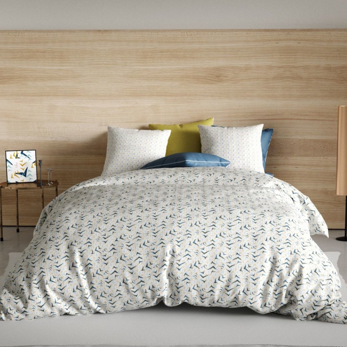 Housse de couette 240x220 VITA + 2 taies coton 57 fils blanc, DECORATIE