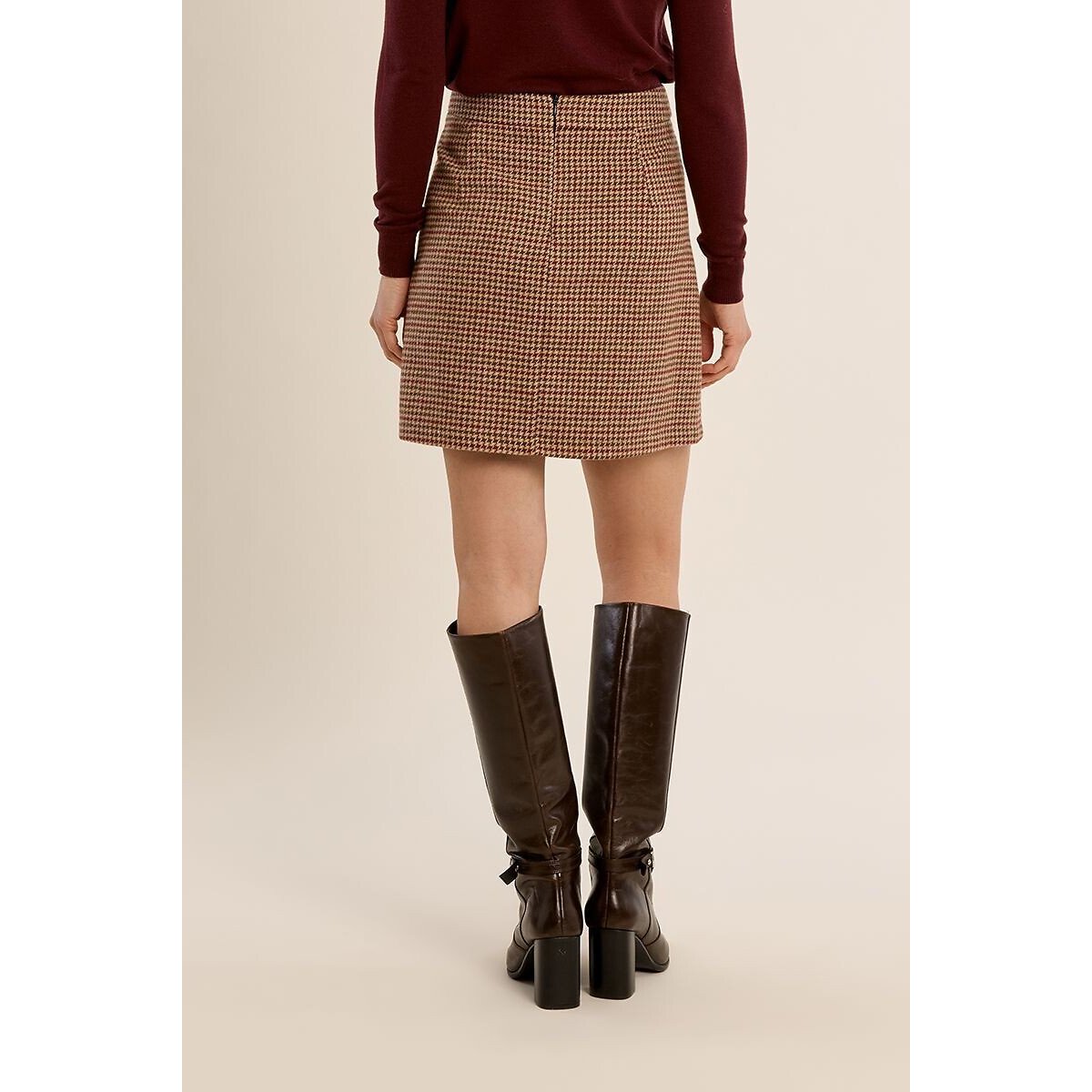 Jupe courte motif pied-de-poule pied de poule, MOLLY BRACKEN