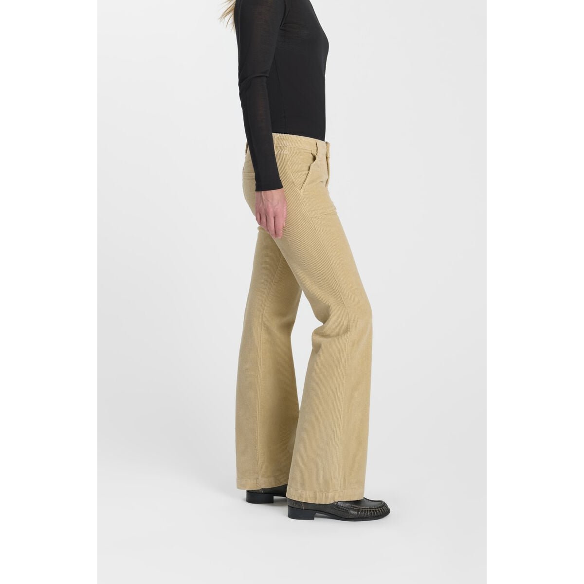 Pantalon flare FLAREVEL beige, LE TEMPS DES CERISES