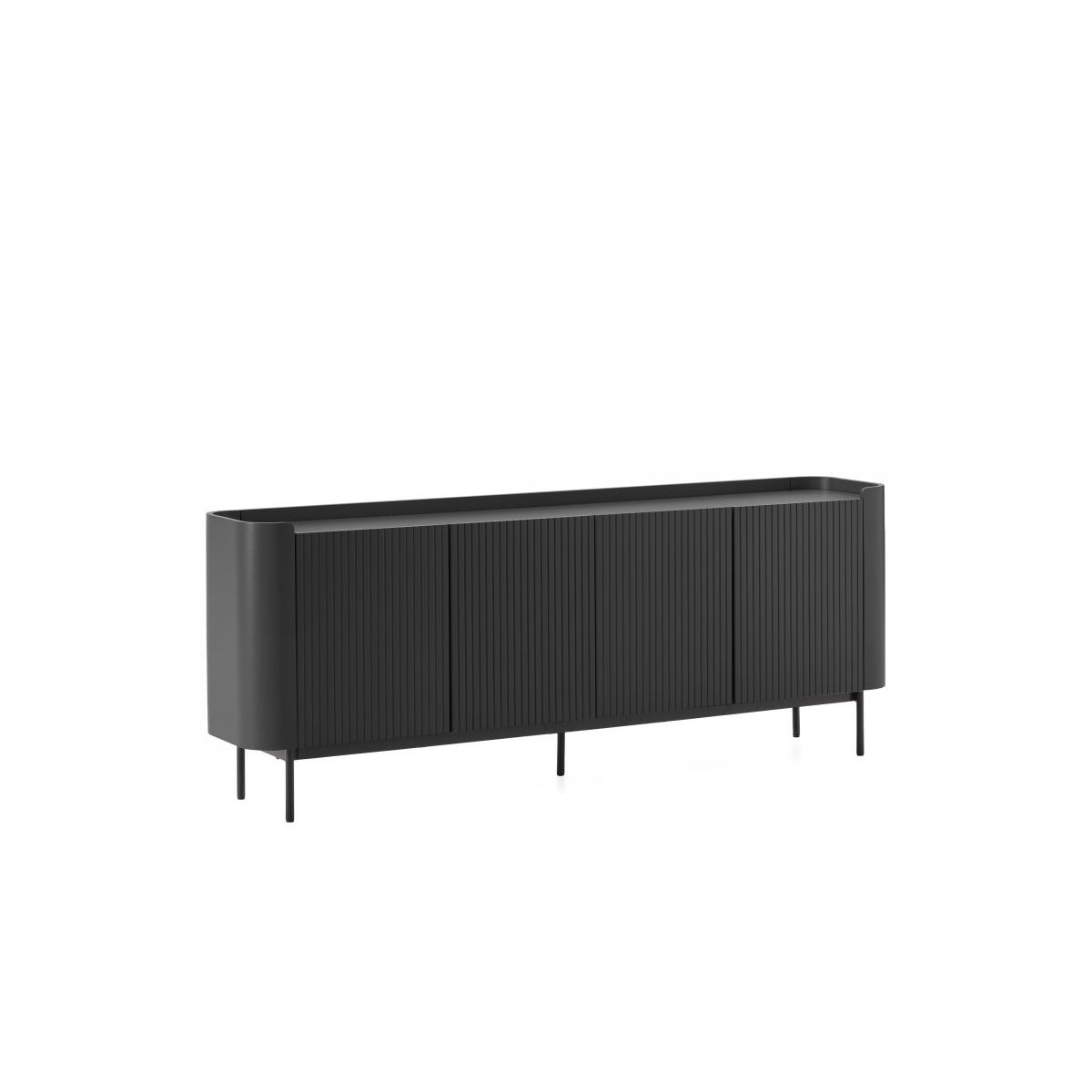 Buffet en MDF portes 200 cm, JAY noir, BOBOCHIC