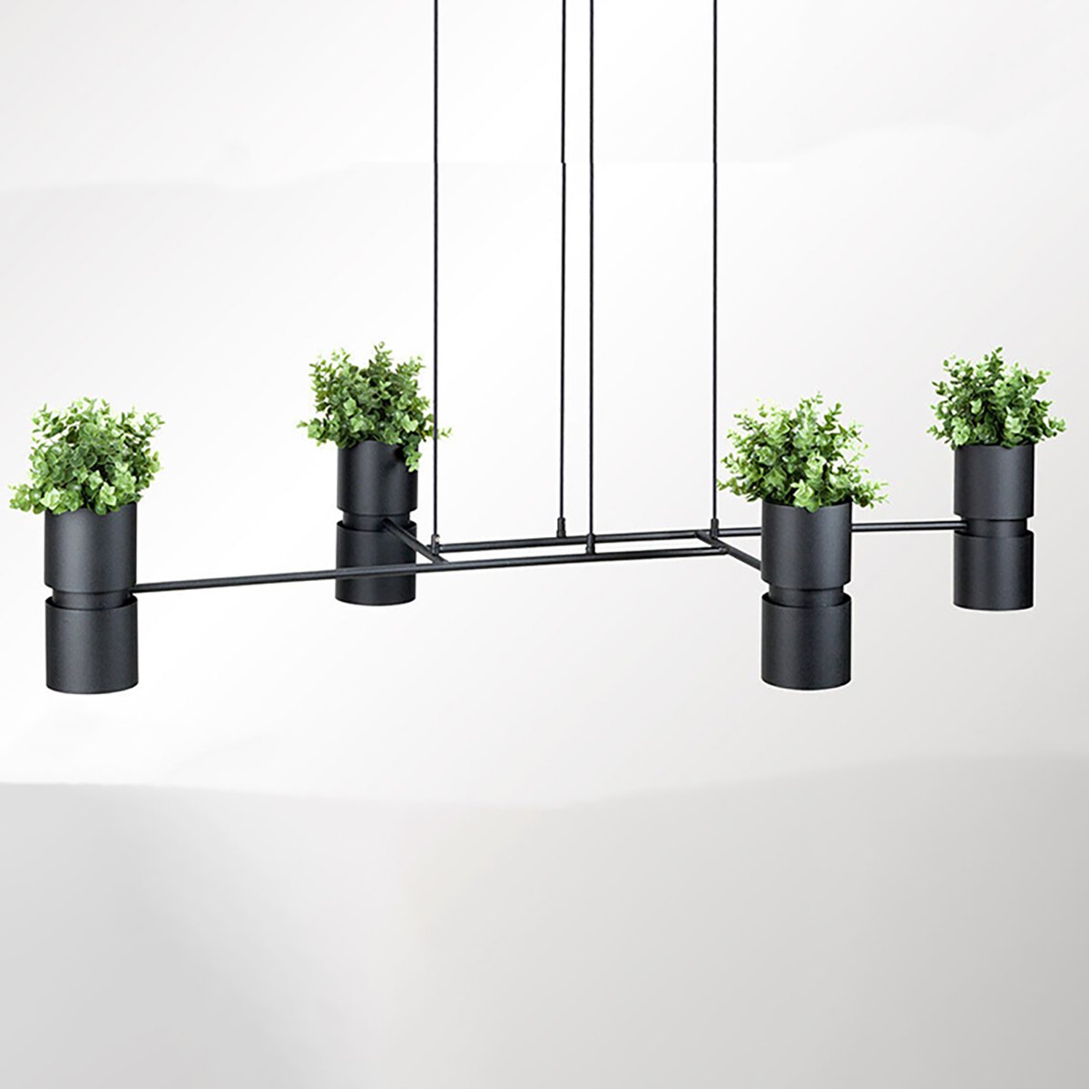 Suspension Acier Noir GU10 4 Kukkia noir, EDEN