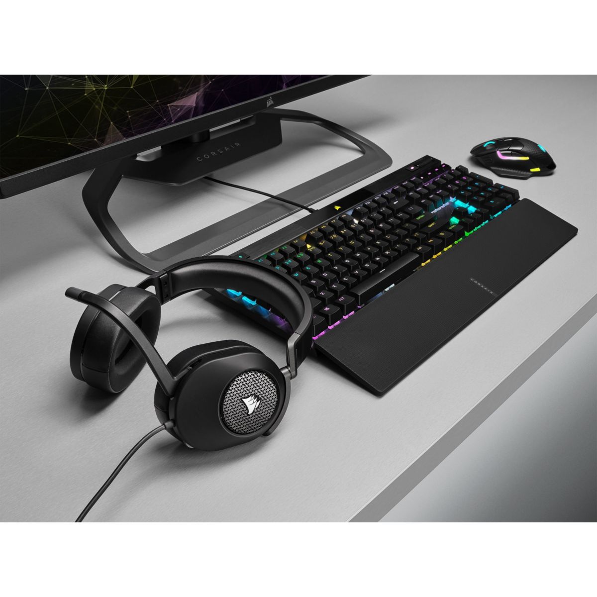 Casque gamer HS65 Surround Headset Carbon noir, CORSAIR