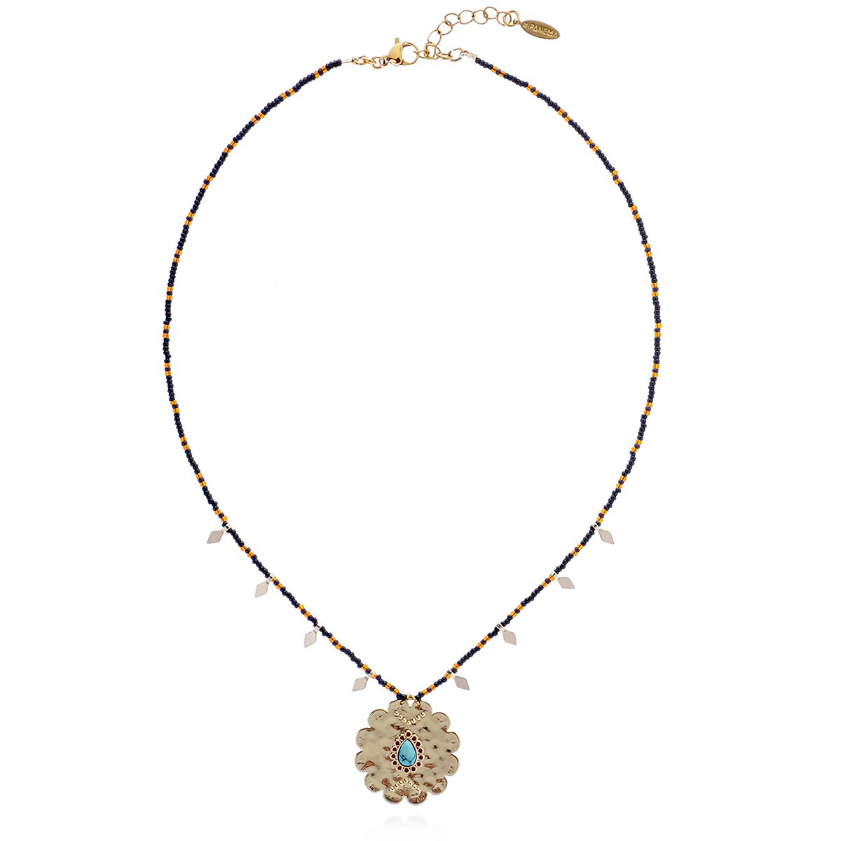 Collier de perles pampilles et pendentif MOKUSAI noir, HIPANEMA