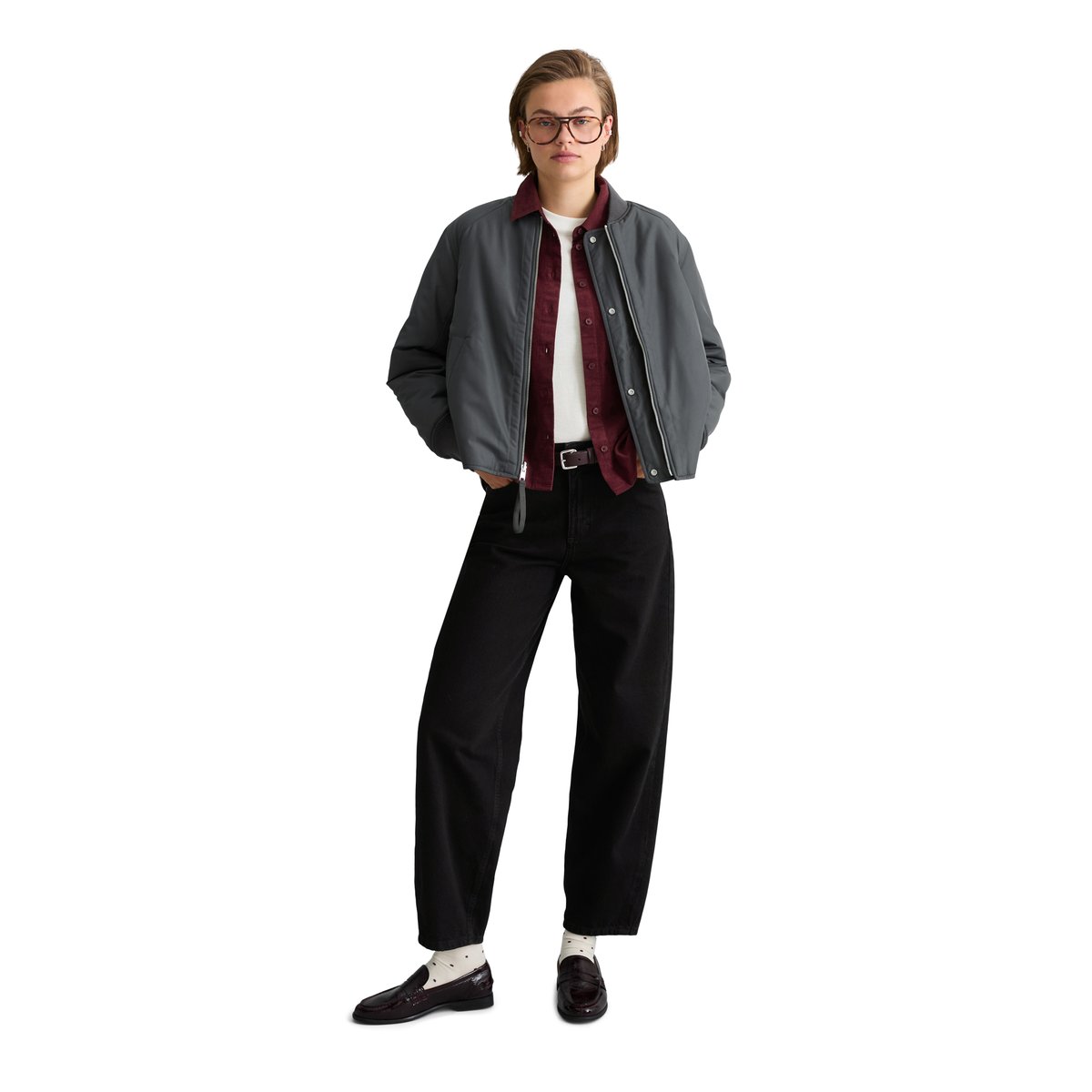 Blouson réversible coupe classique en polyester recyclé gris, MARC O’POLO DENIM