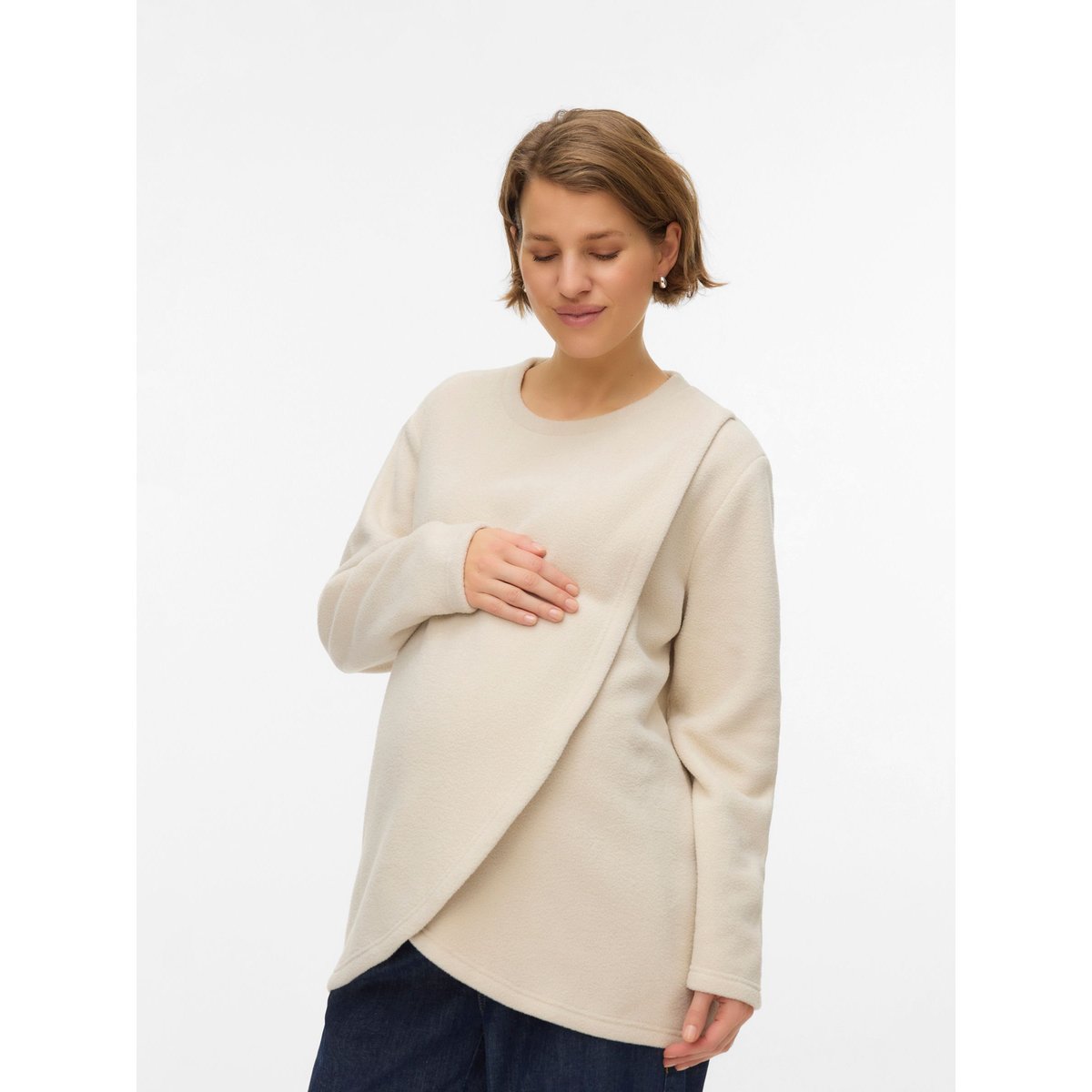 Blouse oatmeal, MAMA LICIOUS