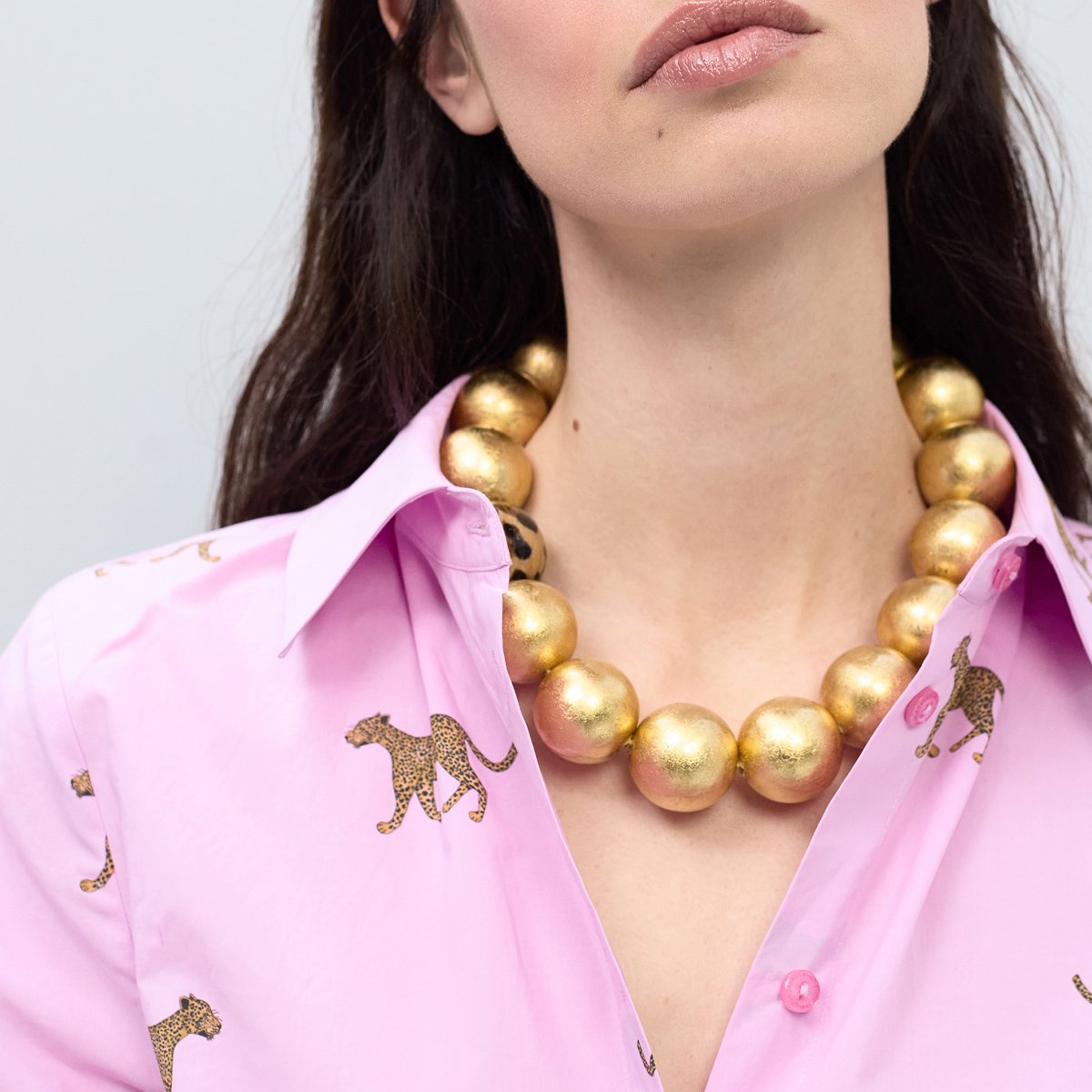 Blouse ample à imprimé animal rose pâle, LOLA CASADEMUNT