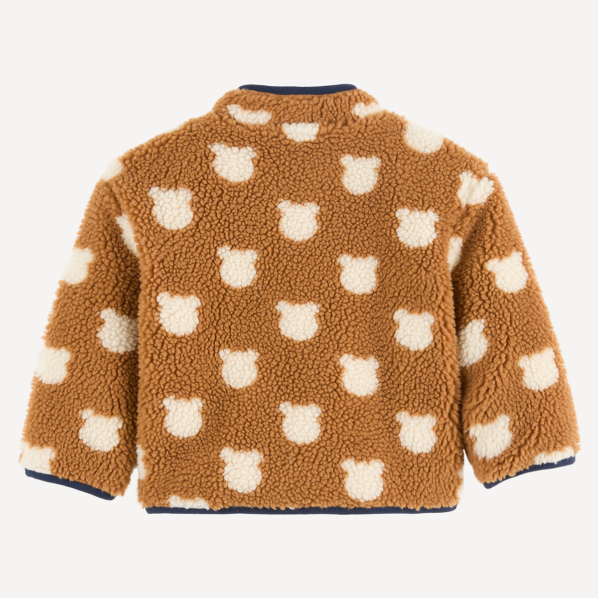 Gilet col montant, en sherpa, motif animalier imprimé camel, LA REDOUTE COLLECTIONS