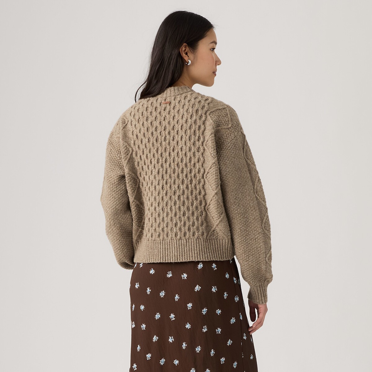 Gilet col rond CHARLOTTE marron beige, LEVI'S