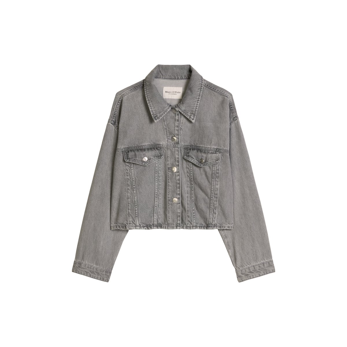 Veste en jean relaxed en mélange de lyocell et de coton bio gris clair, MARC O'POLO