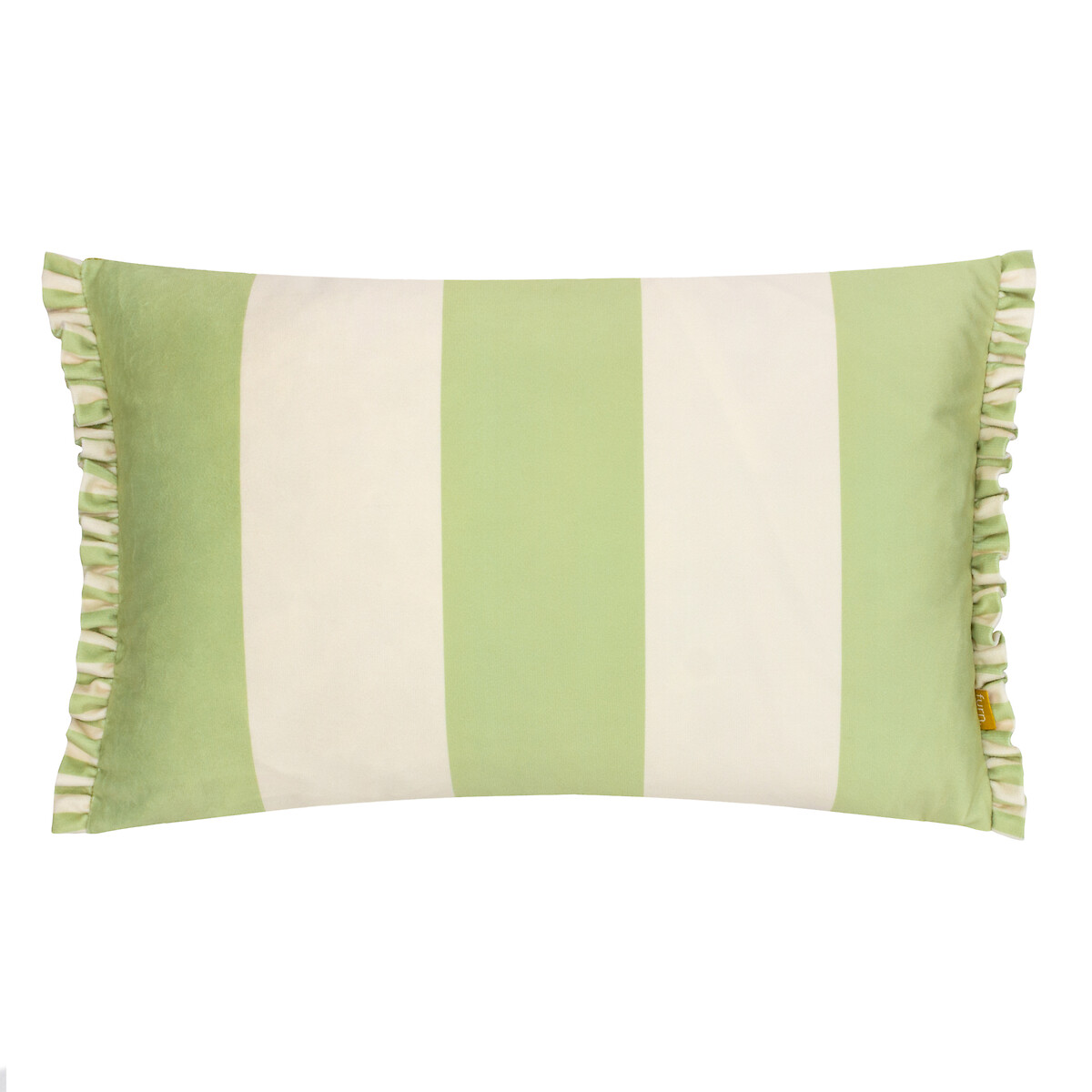 Araya Striped Velvet Cushion dark green/light green, FURN.