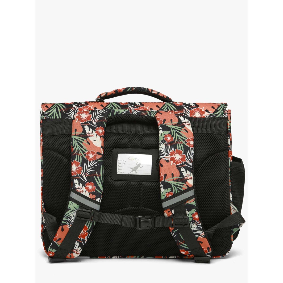 Cartable 3 compartiments coral hibiscus, CAMELEON