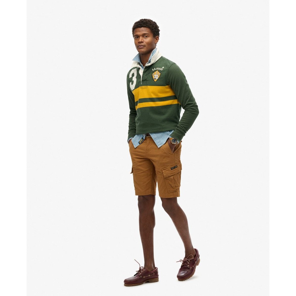 Short Cargo Organic Coupe Décontractée marron denim co tobacco, SUPERDRY