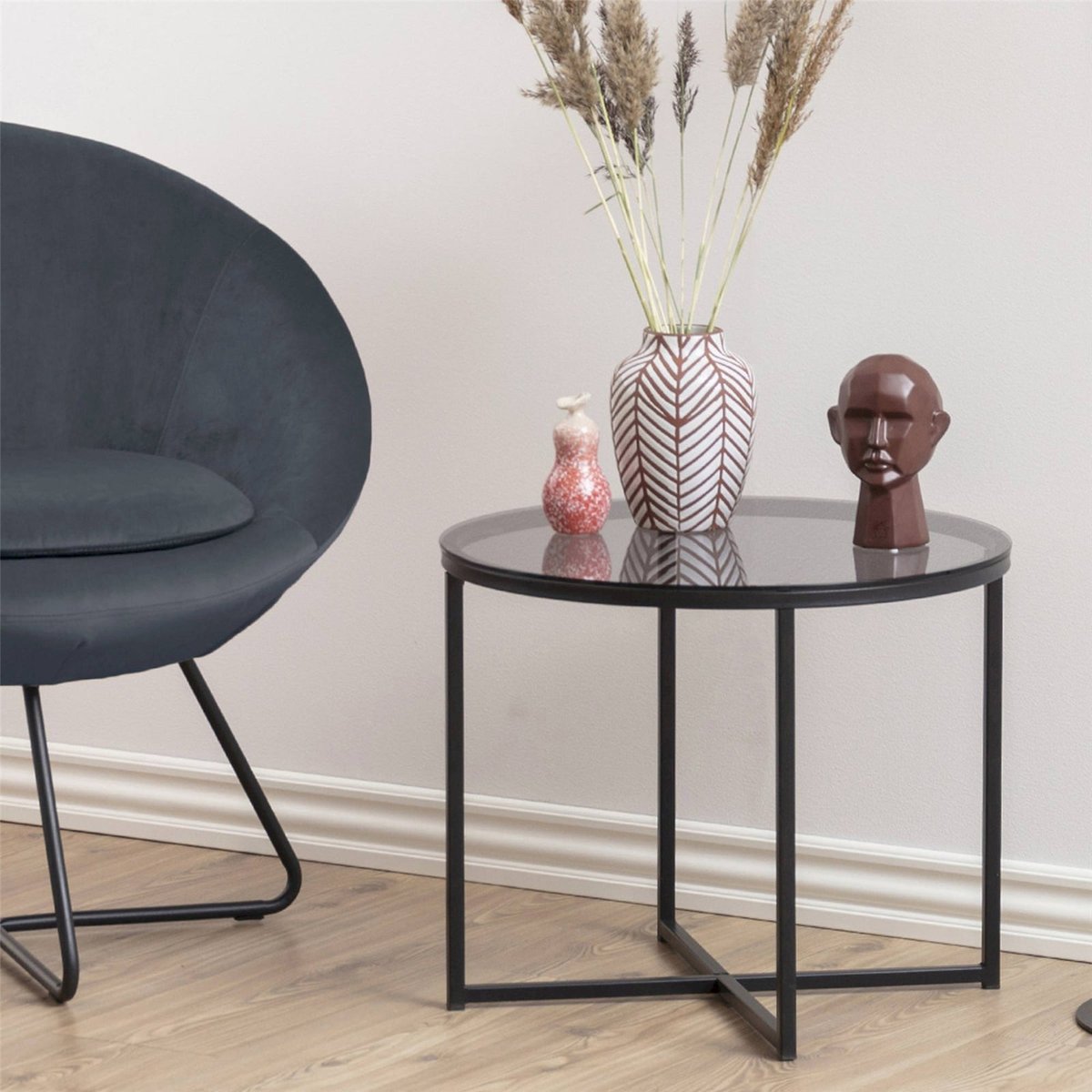 Table basse ronde en verre UDBINA transparent verre, RECOLLECTION
