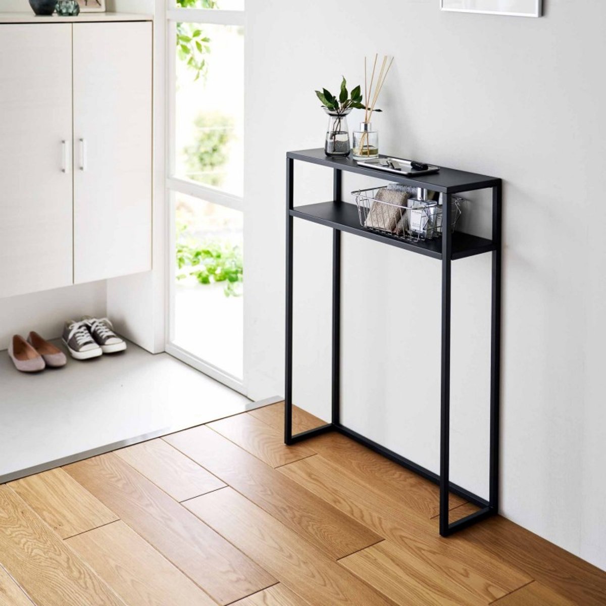 Table console design acier TOWER noir, YAMAZAKI