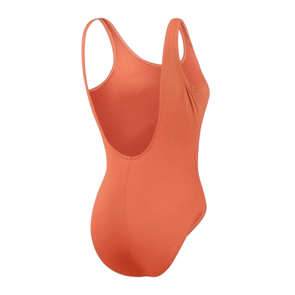 Maillot de bain uni 1 pièce motif/style côtelé marron / orange, SPEEDO
