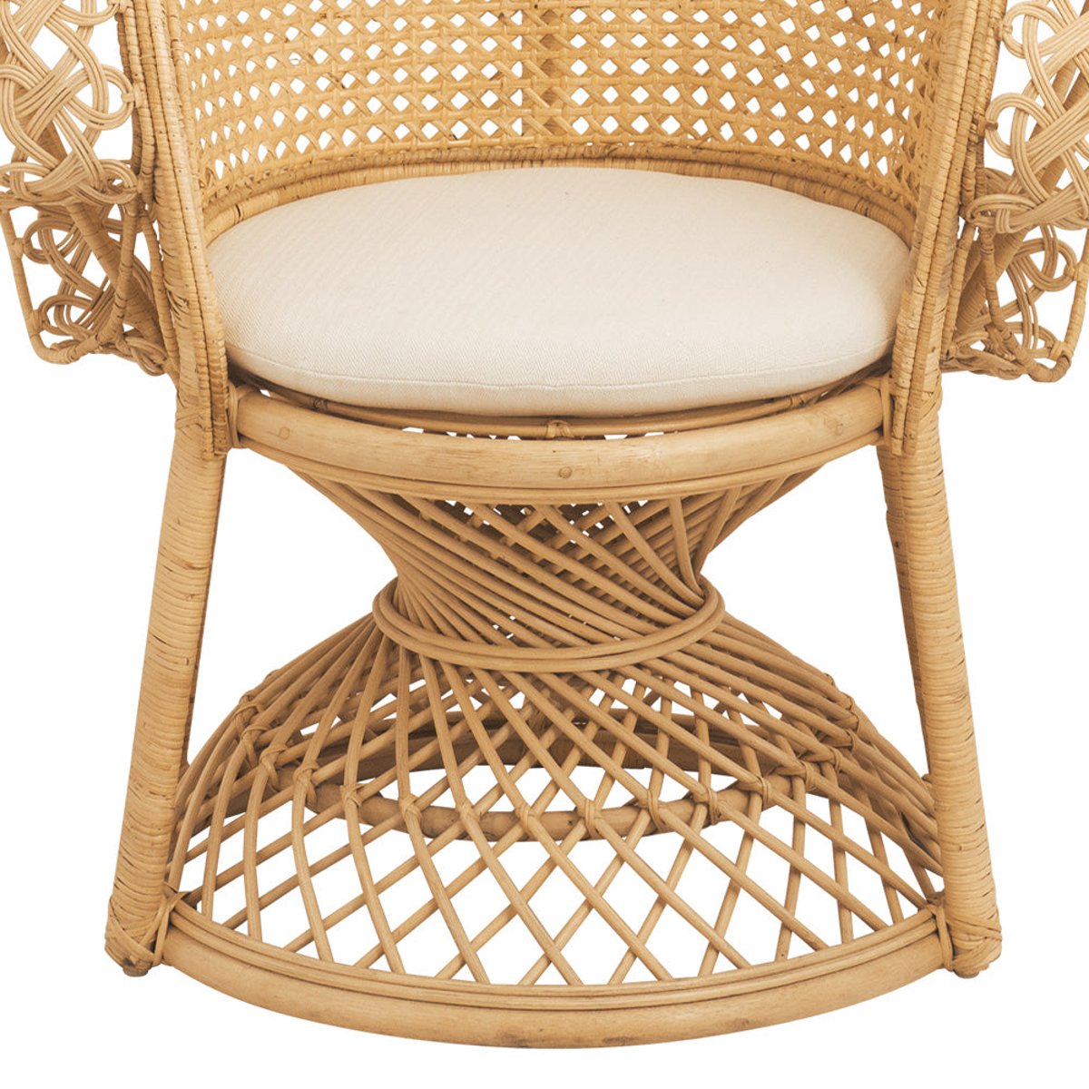Fauteuil en rotin et coussin - ELOA bois clair, MAISON PAVANE