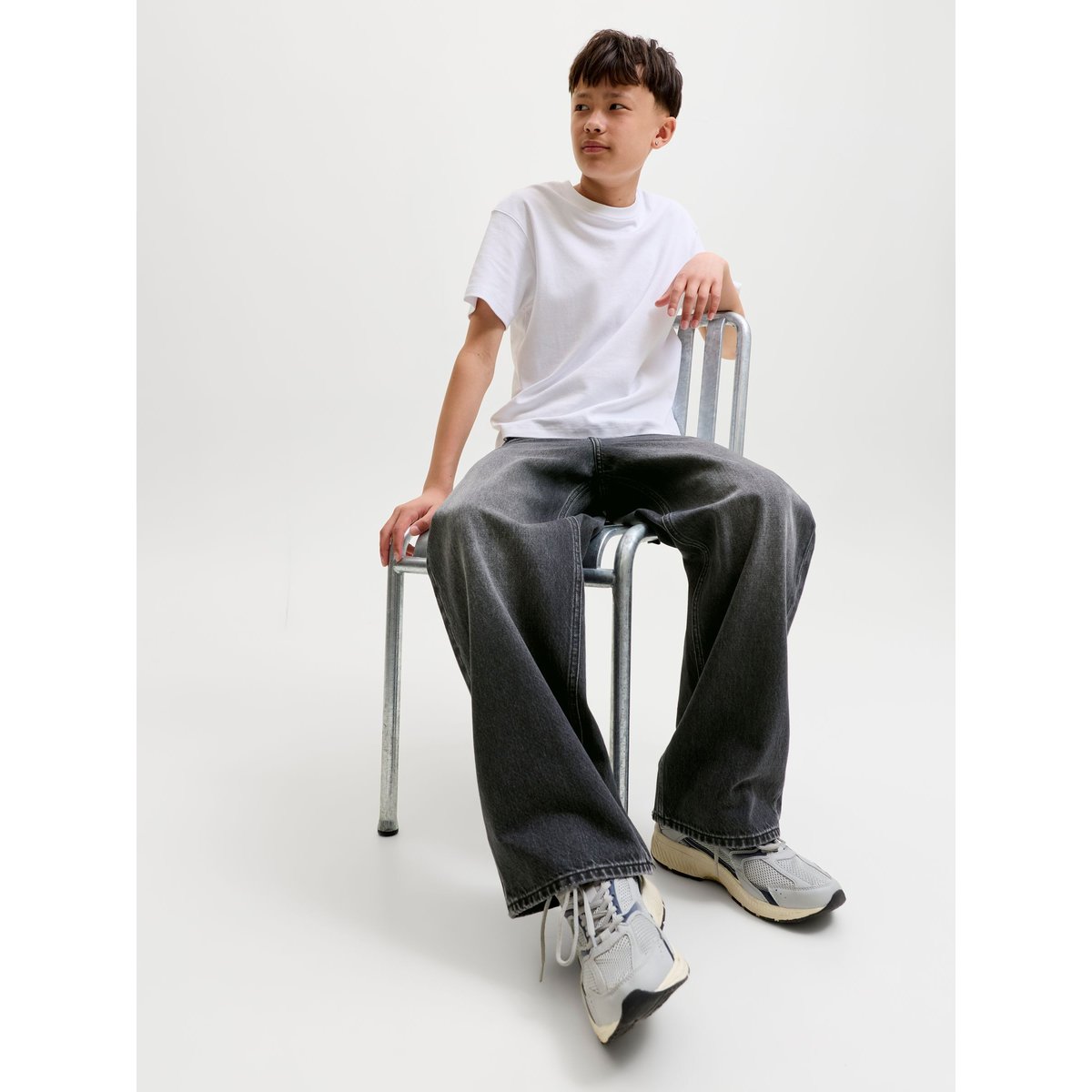 Jean large, DAVE black denim, JACK & JONES JUNIOR