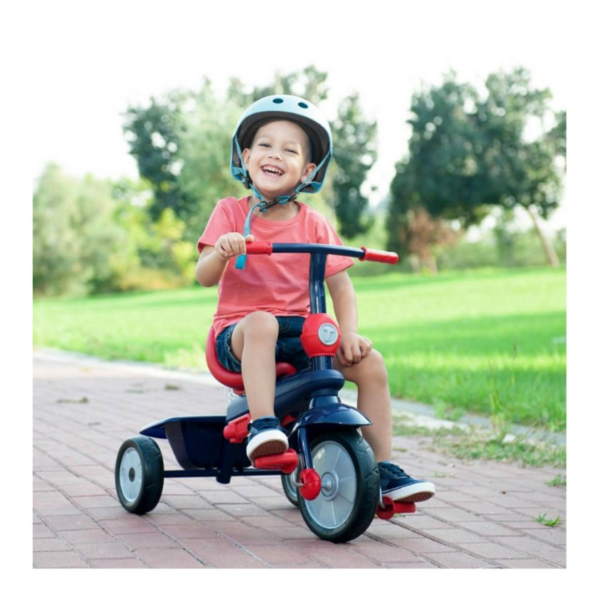 Tricycle Swirl bleu rouge couleur unique, SMARTRIKE