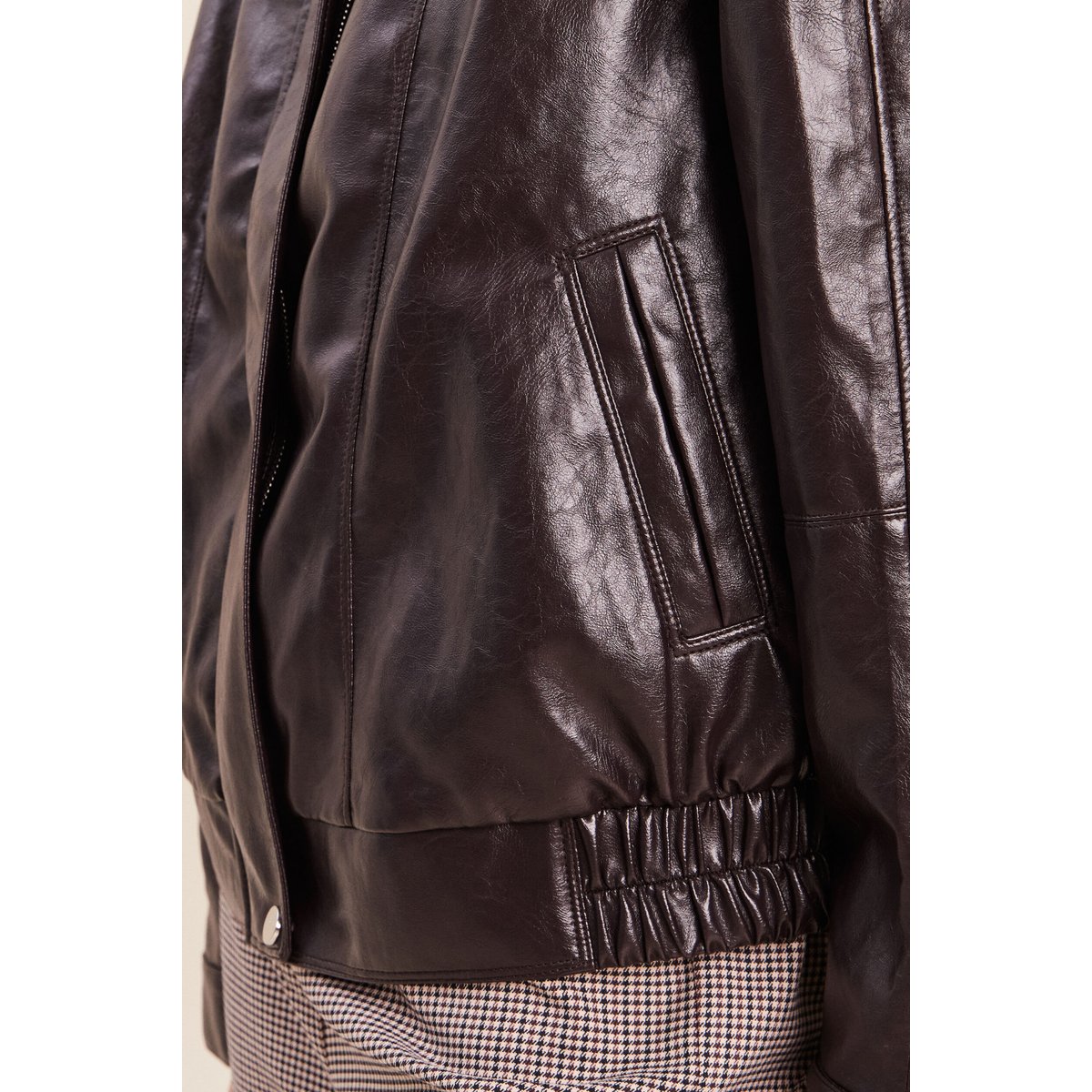 Blouson col montant capuche amovible marron, BREAL