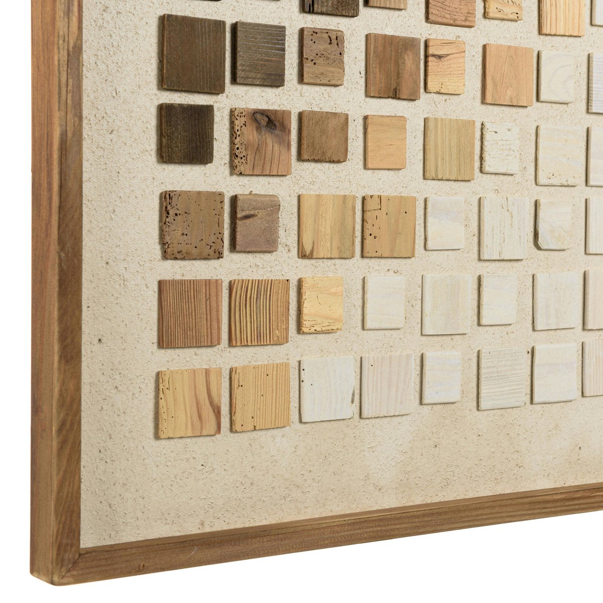 Décoration murale dégradé de mosaïque sur tissu 62 x 82 cm DENVER bois naturel, PIER IMPORT
