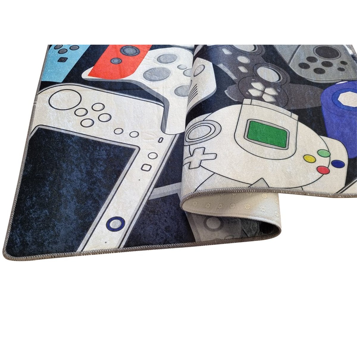 Tapis chambre enfant Gamer noir, EDEN