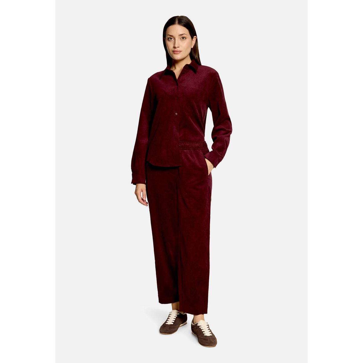 Pantalon casual à taille élastique fall burgundy, BETTY & CO