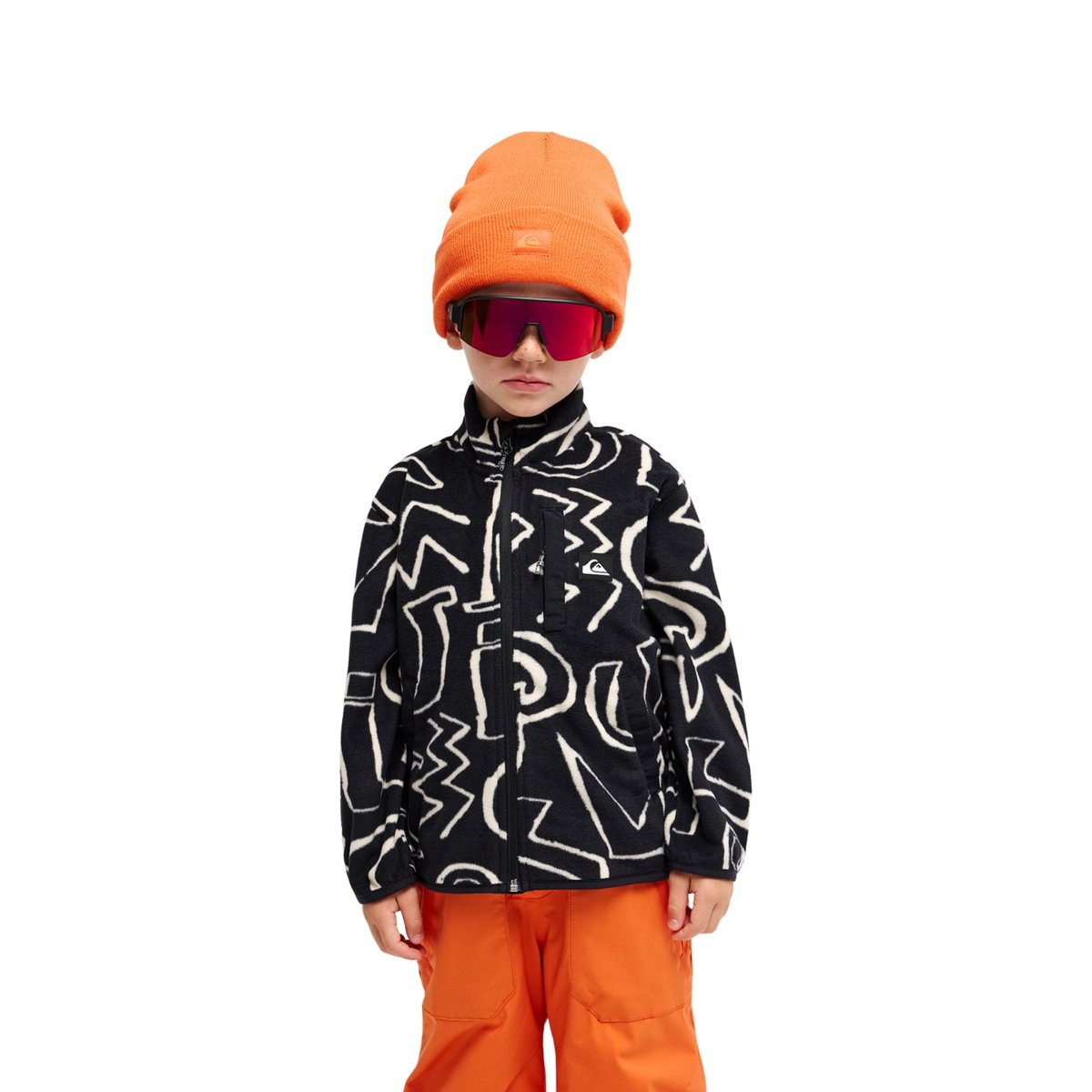 Polaire zippée intégrale NO DESTINATION noir black kids spiral, QUIKSILVER
