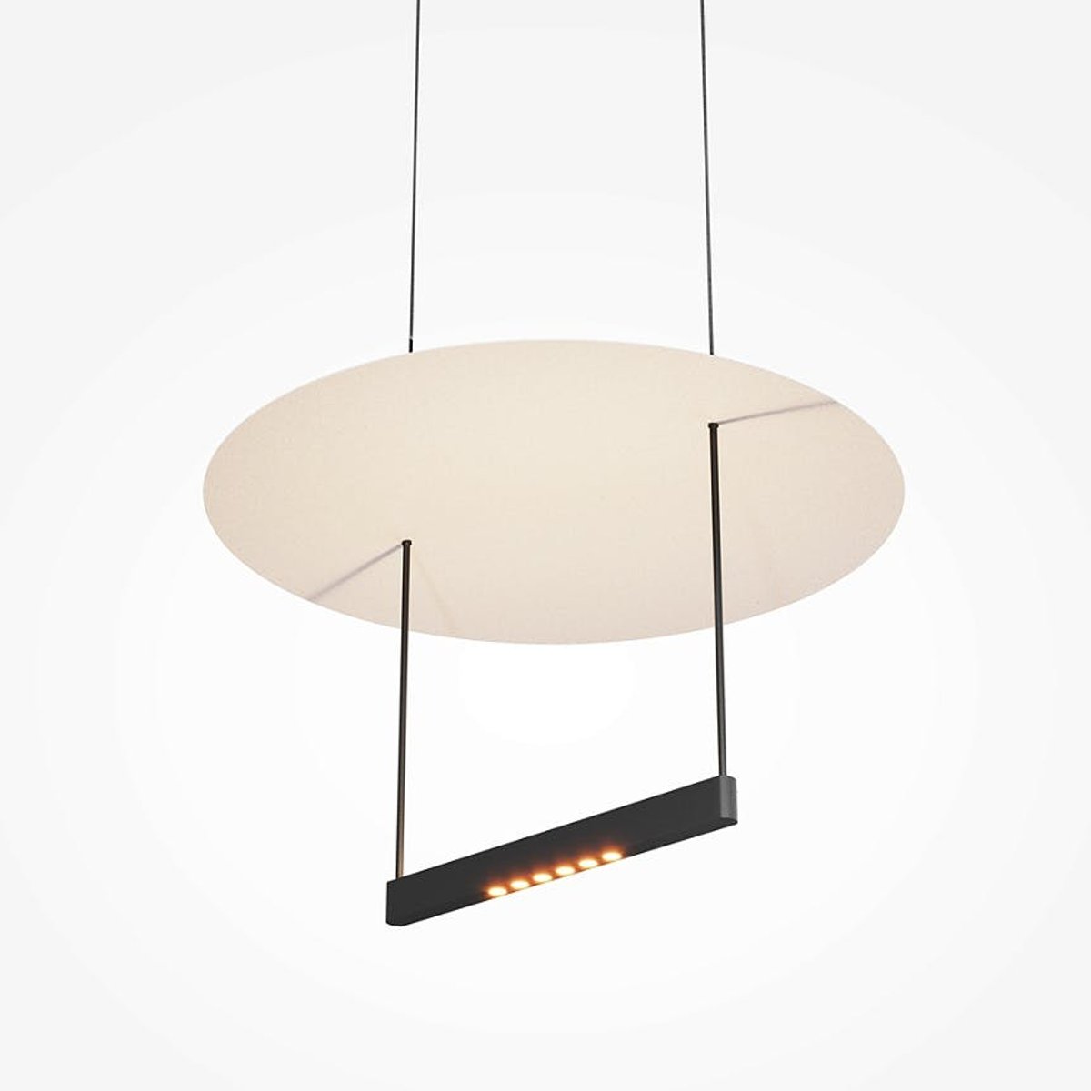 Suspension design LED - abat-jour disque 327 cm AVON noir, PIER IMPORT