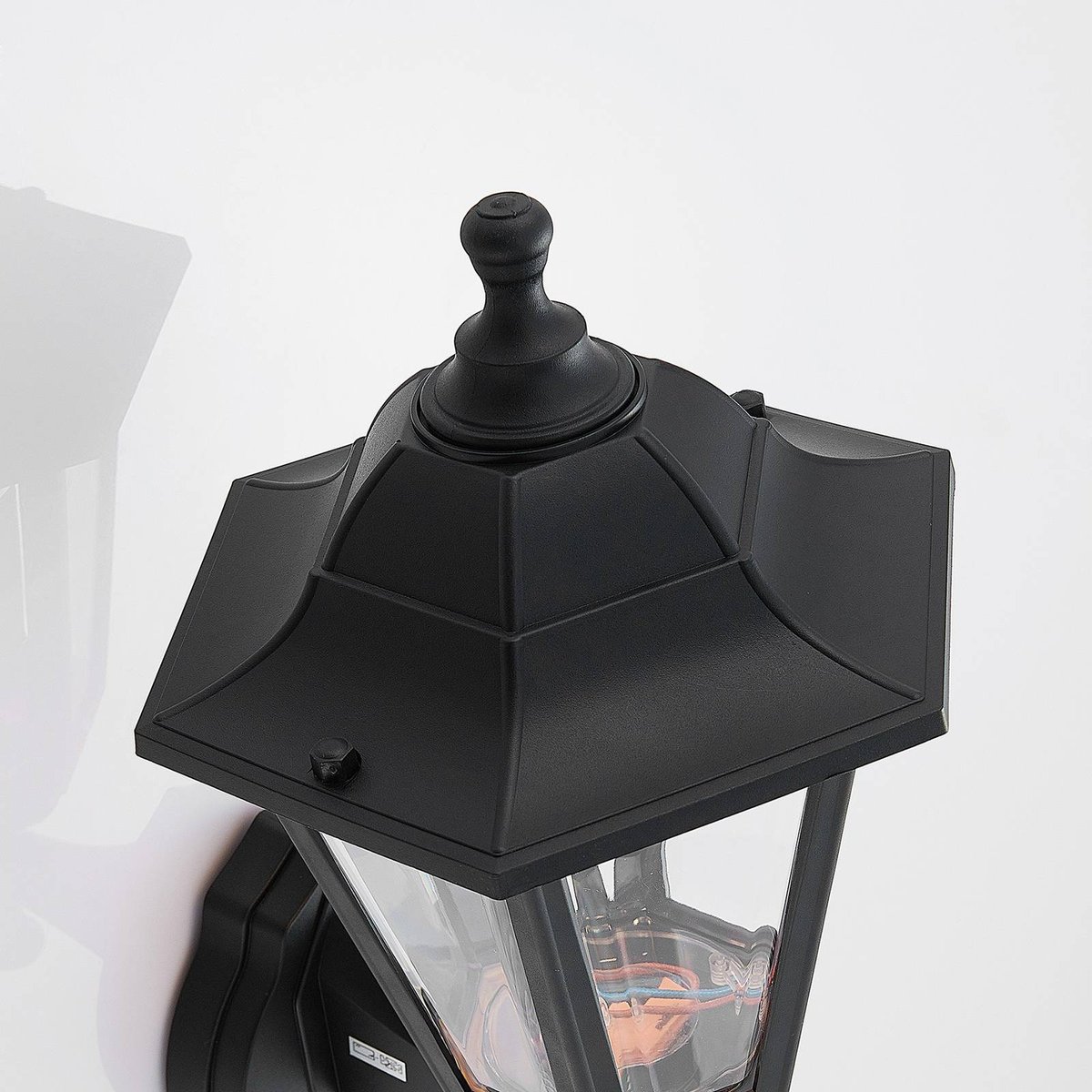 Applique extérieure antiqueLED, Iavo noir (ral 9005), transparent, LINDBY