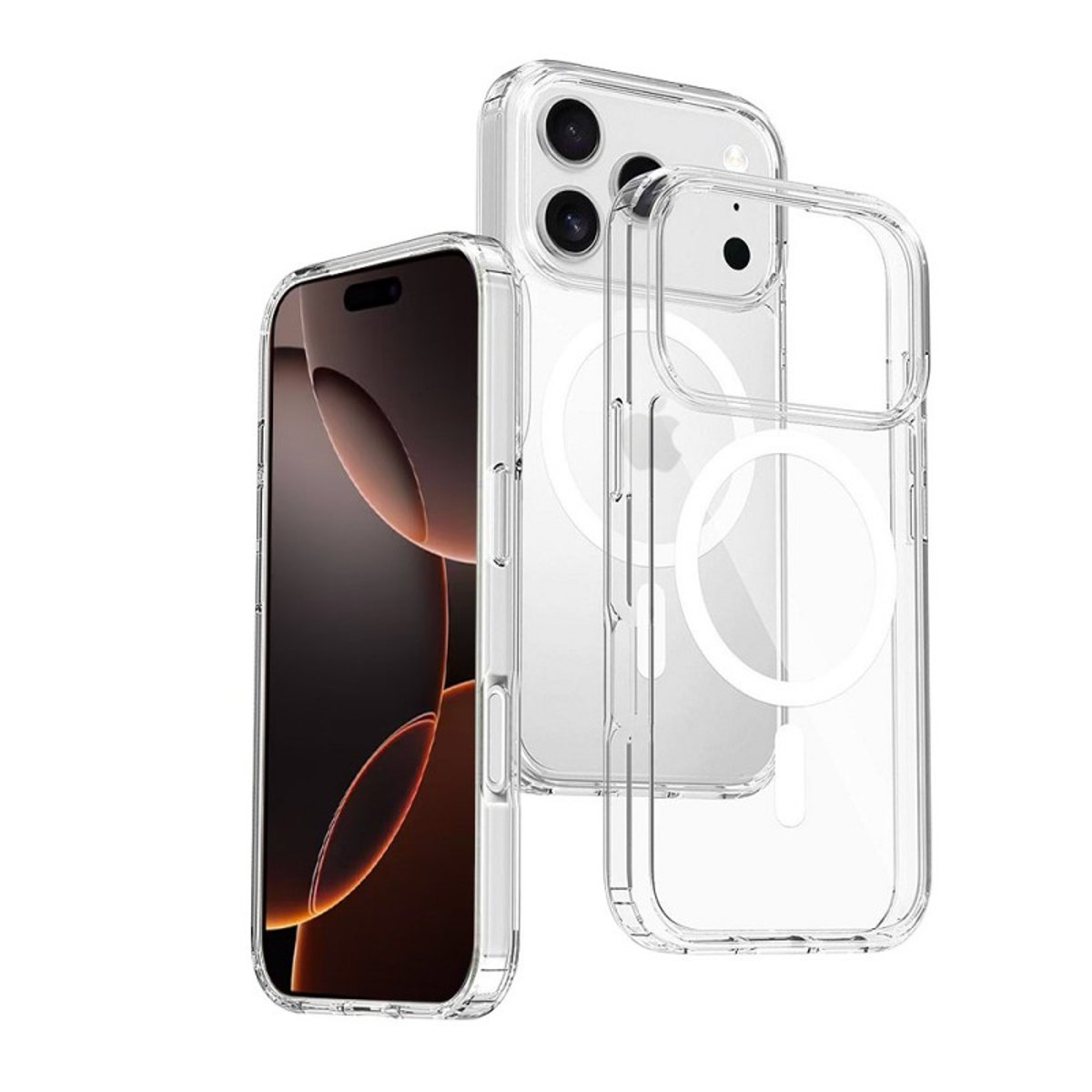 Coque anti-choc compatible magsafe iPhone 17 Pro Max transparent, EVETANE
