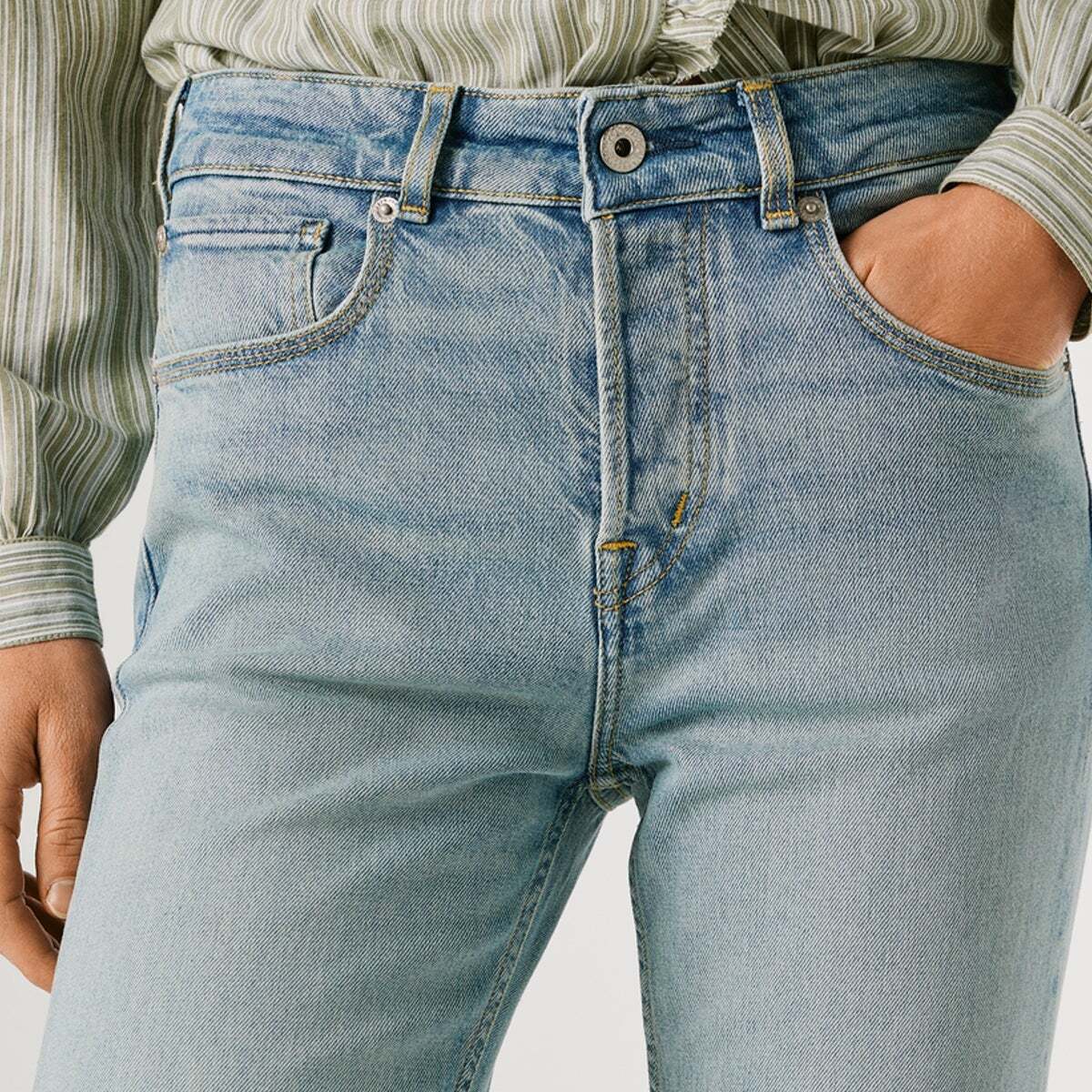 Jaimy - Jean Coupe Large, Taille Haute 13oz bleu confort extensible, PEPE JEANS